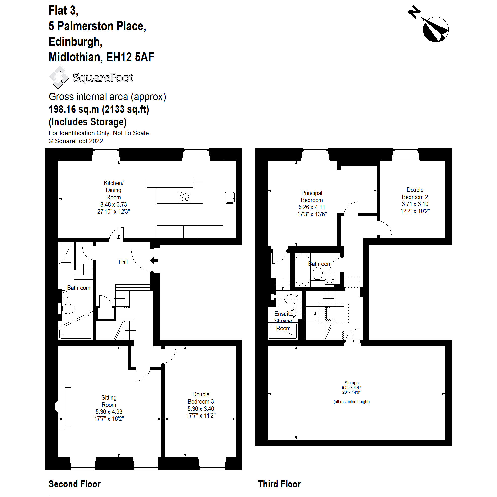 5/3 Palmerston Place, West End, Edinburgh EH12, 3 bedroom flat for sale