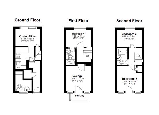 3 Bedrooms Town house to rent in Manley Boulevard, Snodland ME6