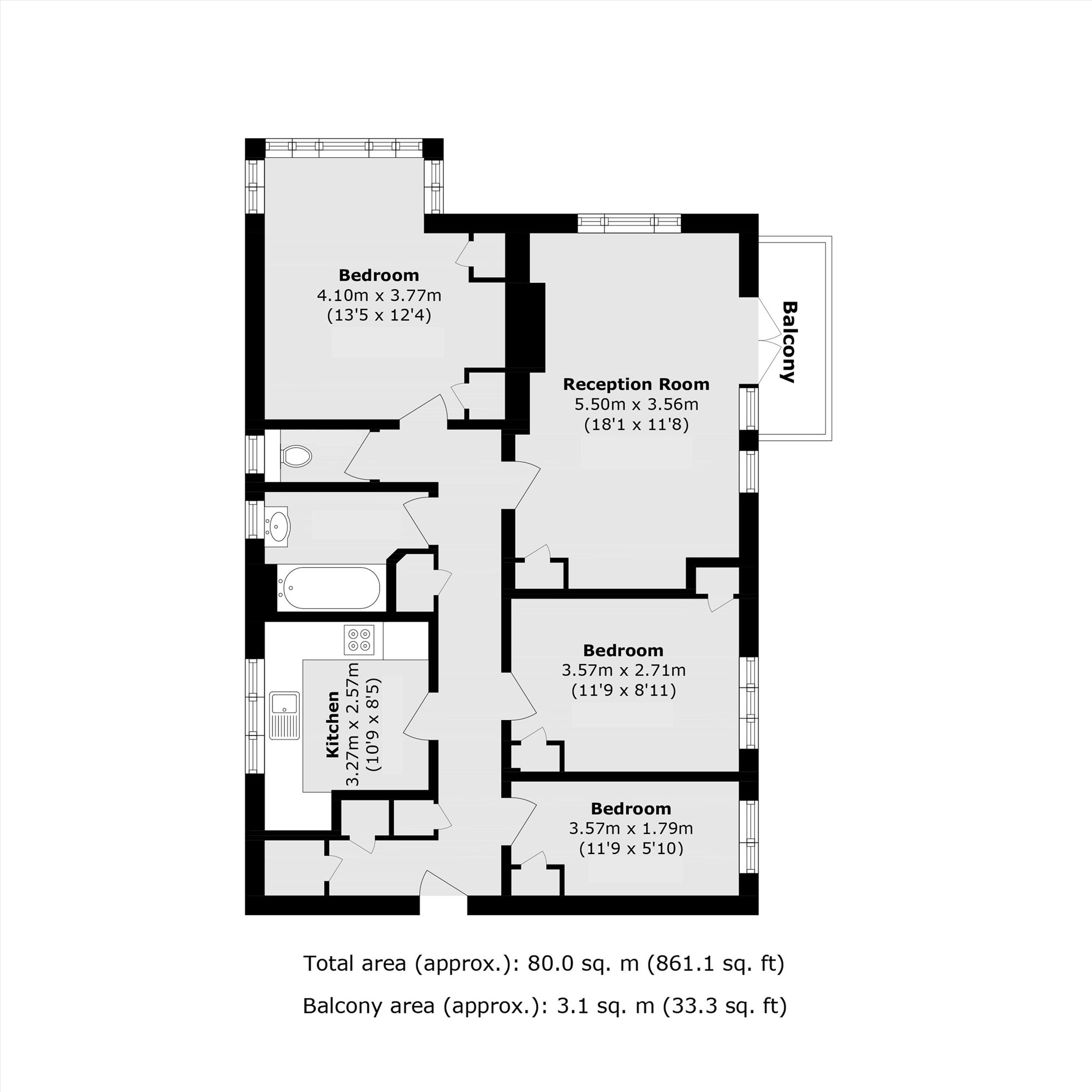 Flat 26, Moffat Court, Gap Road, London floorplan