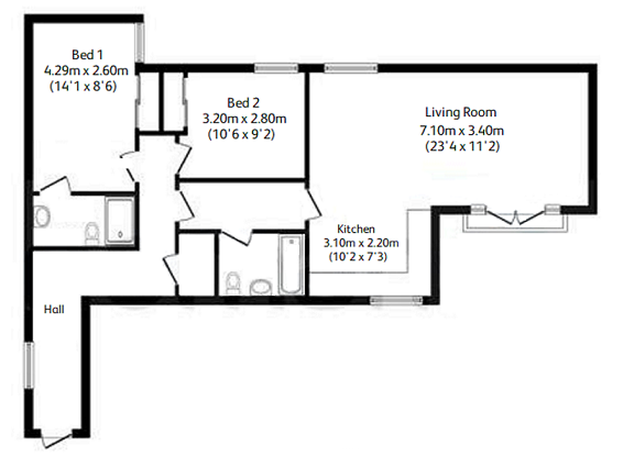 2 Bedrooms Flat to rent in Chadwick Road, Slough SL3