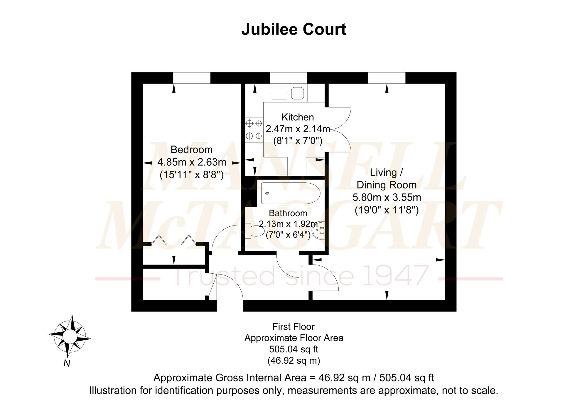 Flat 26, Jubilee Court High Street, Billingshurst floorplan