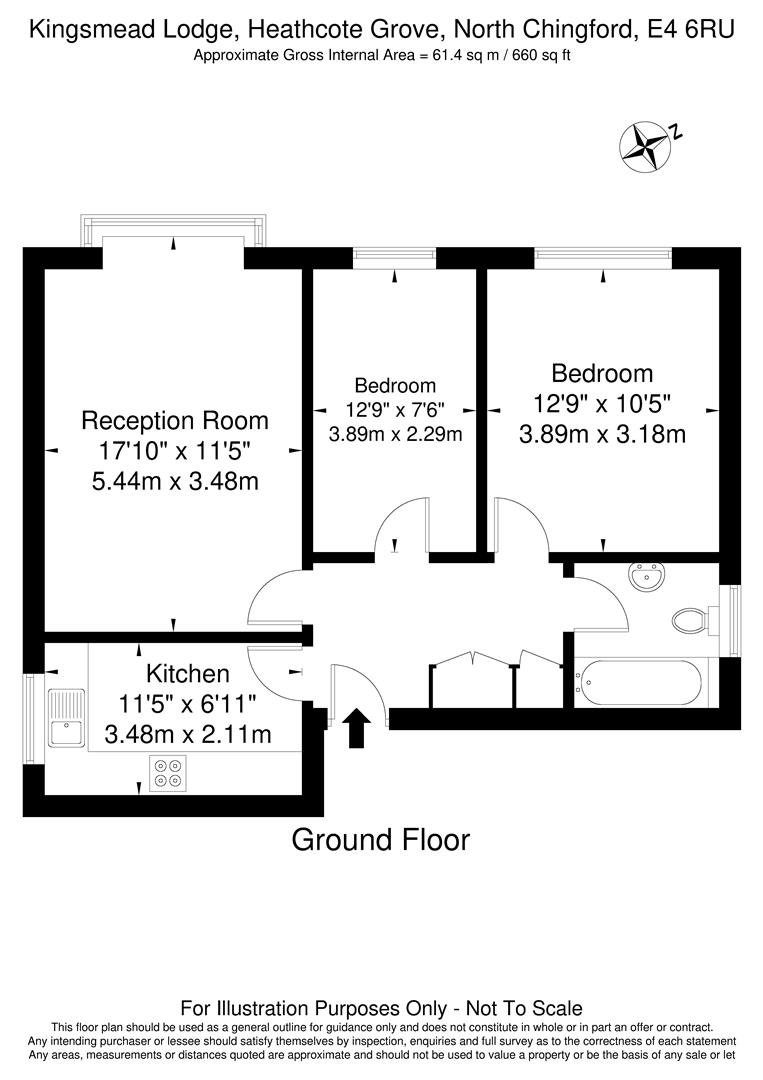 Flat 1 Kingsmead Lodge, 26, Heathcote Grove, London floorplan