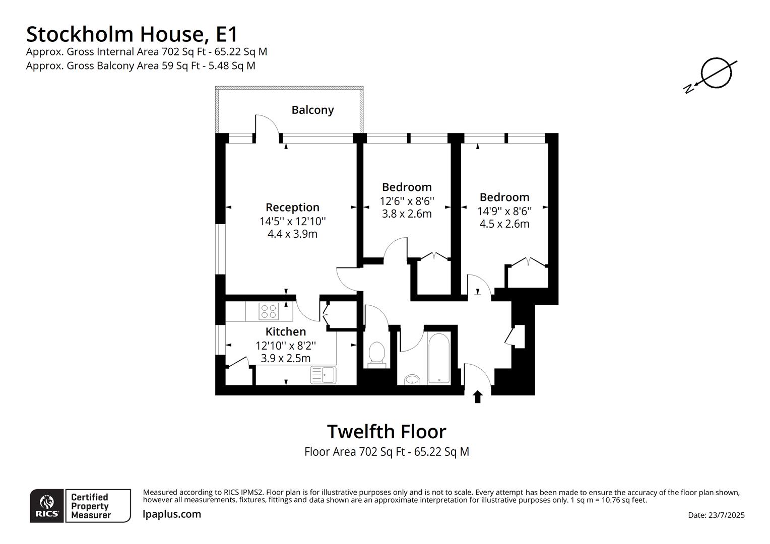 Flat 44, Stockholm House, London floorplan