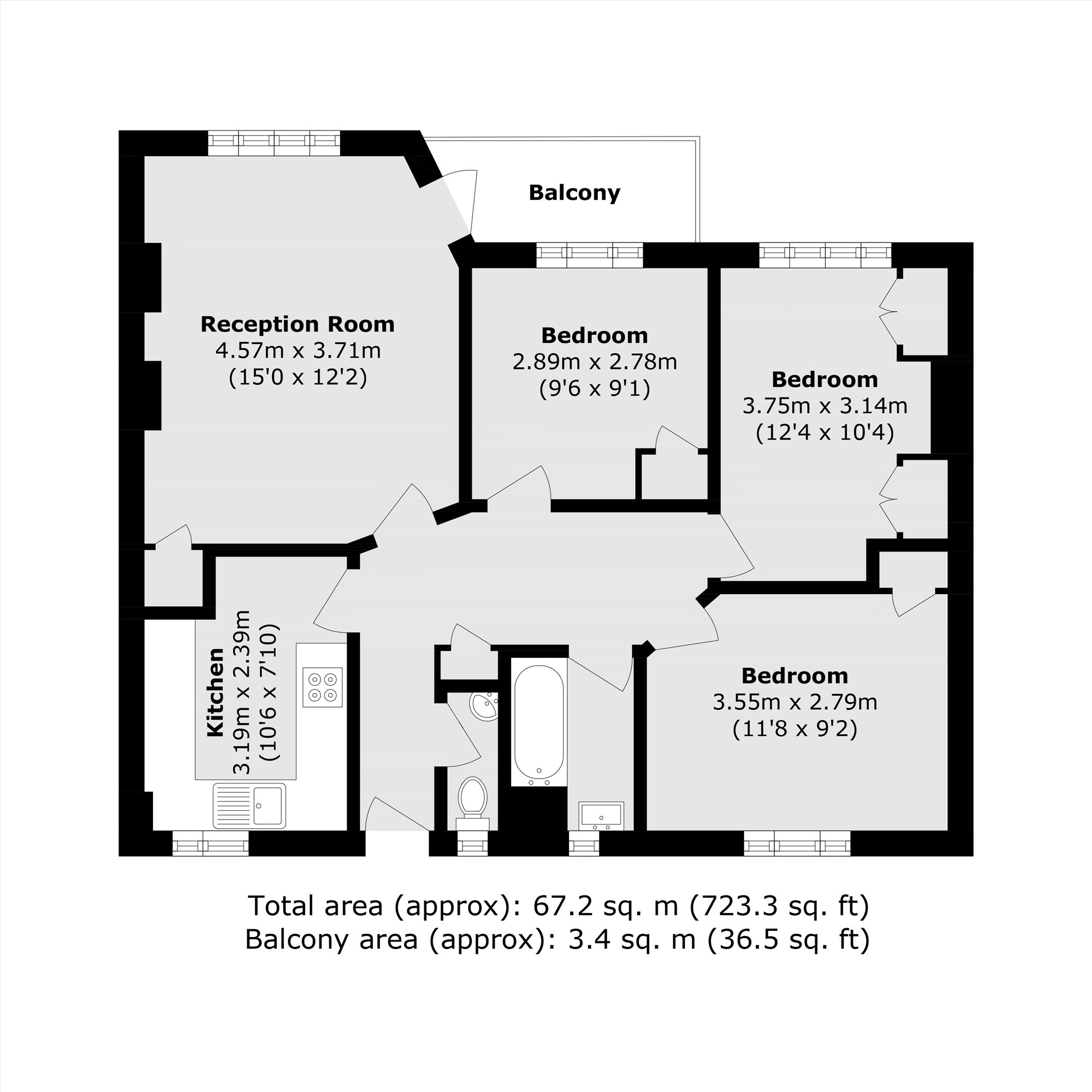 Flat 33, Huntingford House, Horne Way, London floorplan