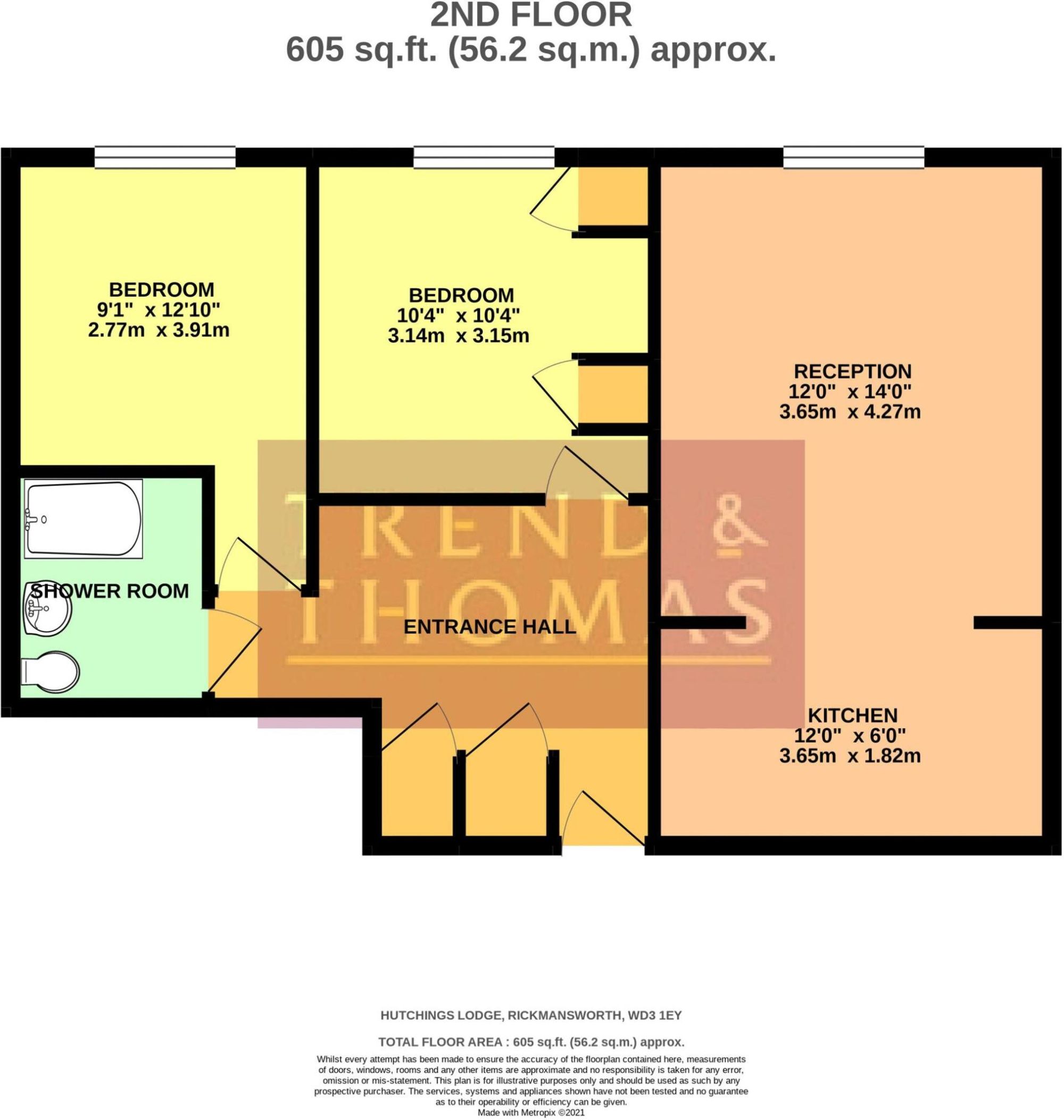 Flat 46, Hutchings Lodge High Street, Rickmansworth floorplan