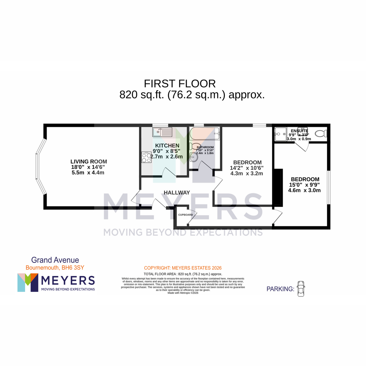 Flat Flat 3, 14, Grand Avenue, Bournemouth floorplan