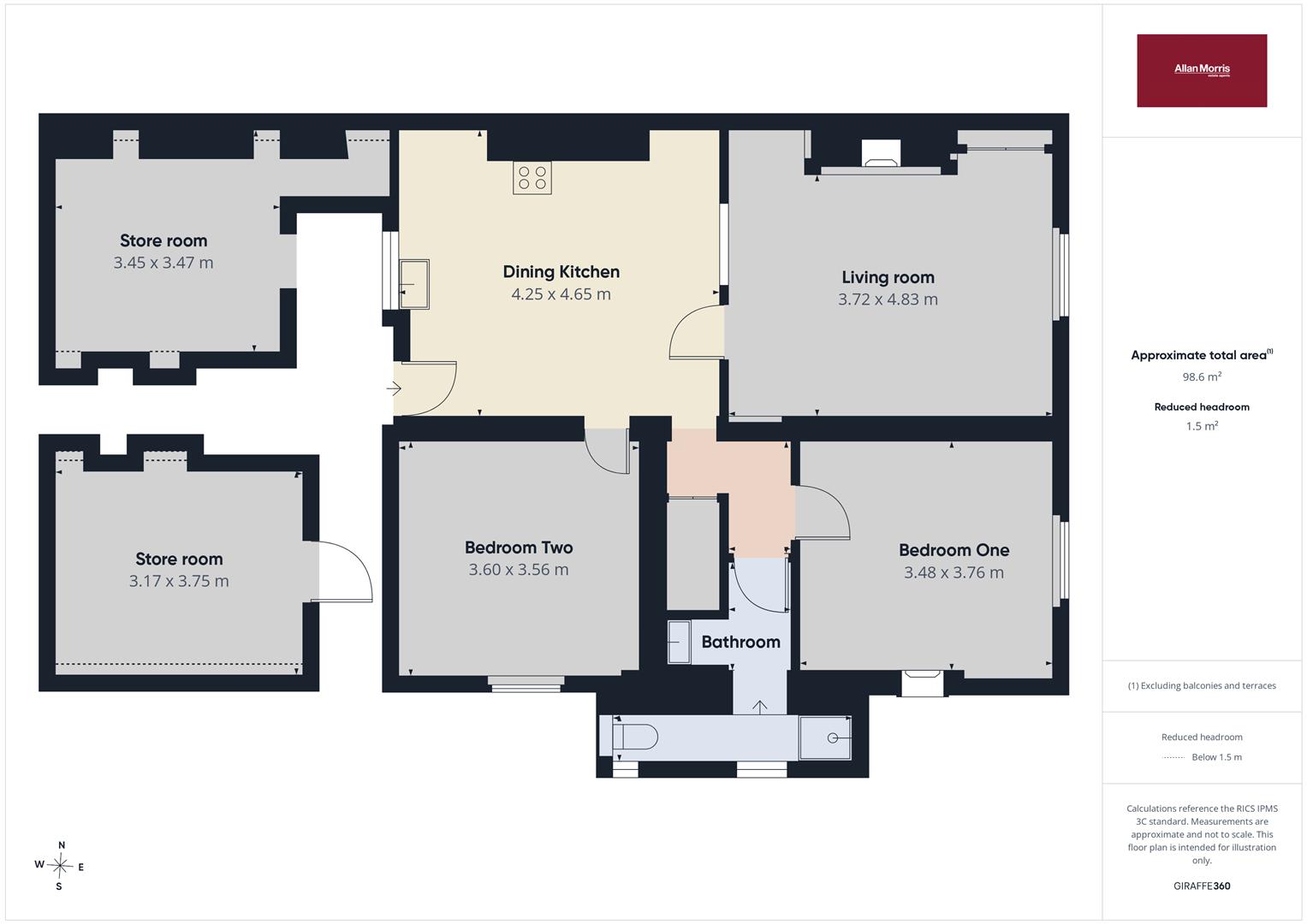 Flat 3, South Villa, 23, Wells Road, Malvern floorplan