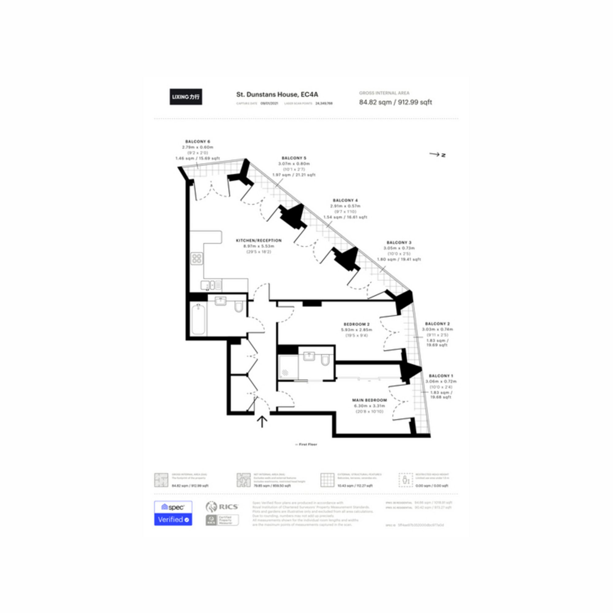 Apt 8, St. Dunstans House 133-137 Fetter Lane, London floorplan