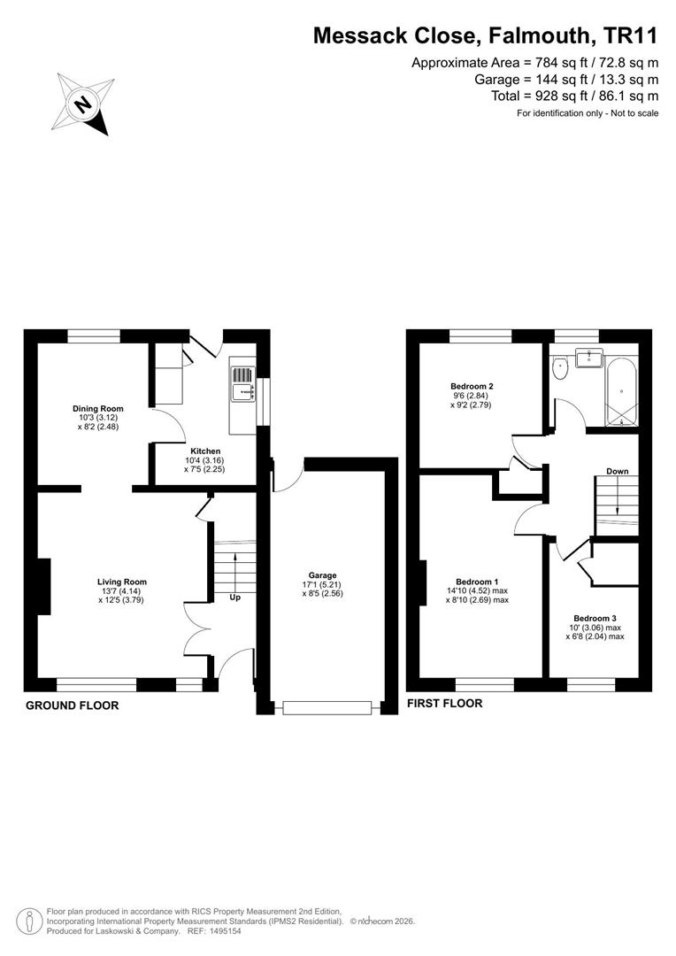 14, Messack Close, Falmouth floorplan