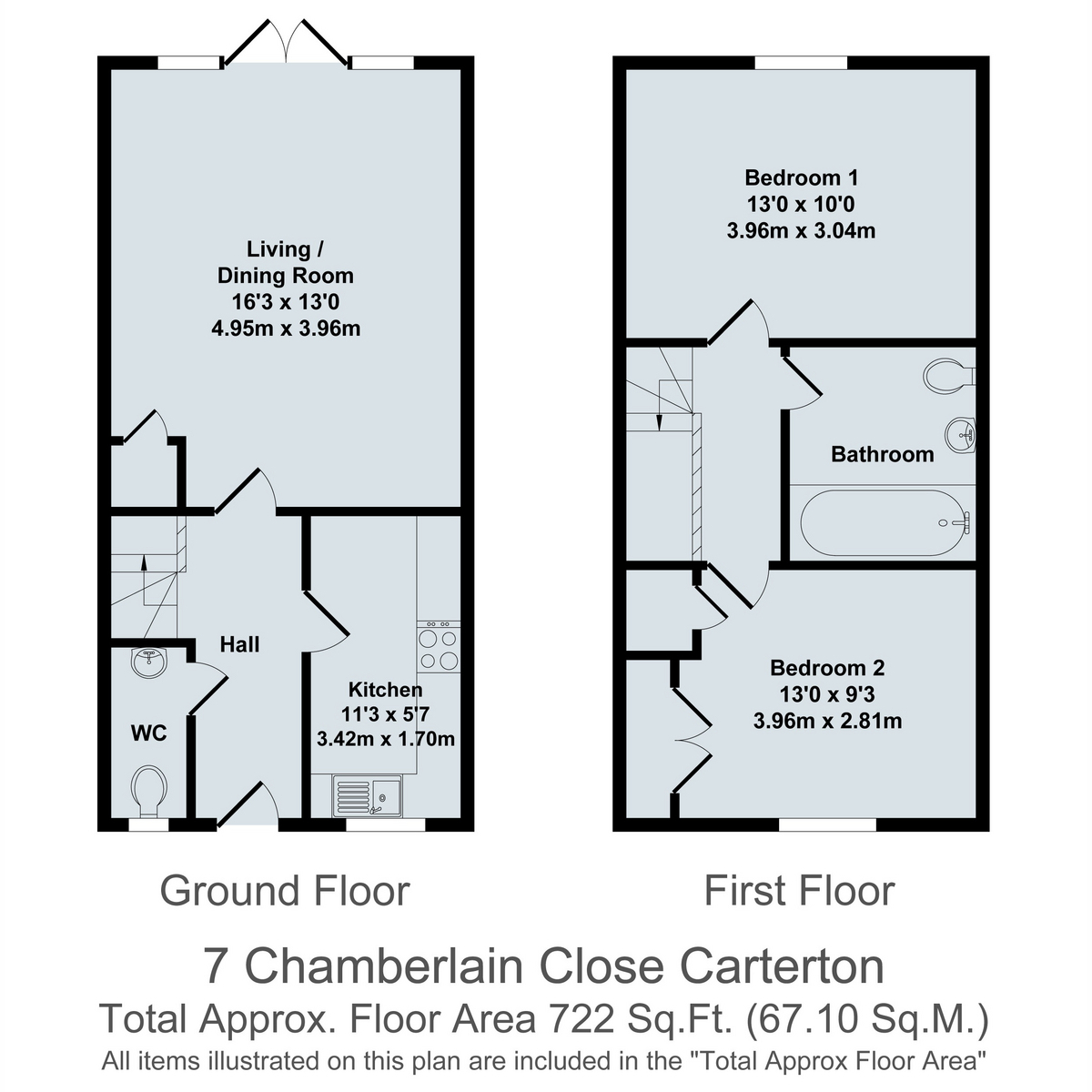 7, Chamberlain Close, Carterton floorplan