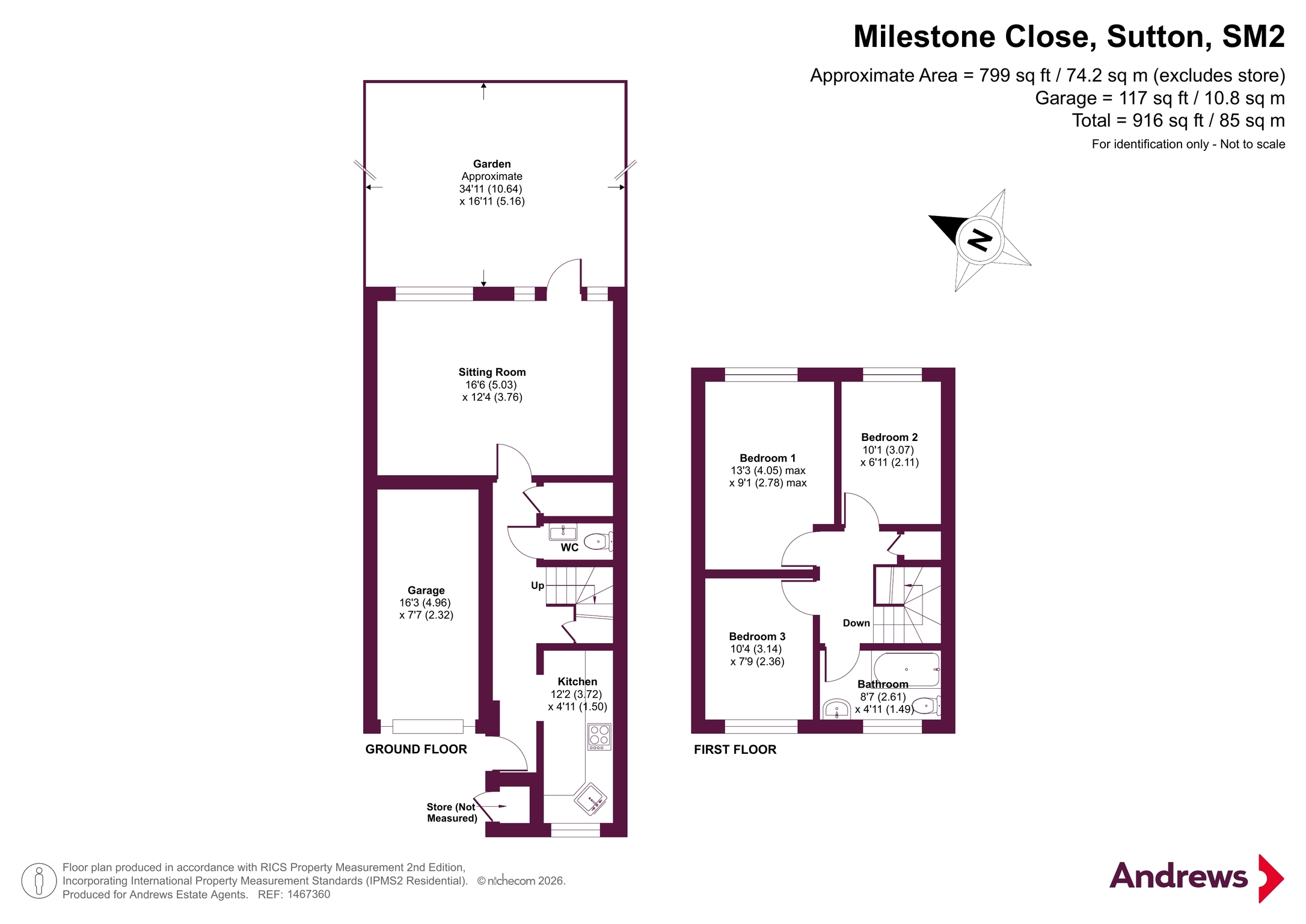 5, Milestone Close, Sutton floorplan