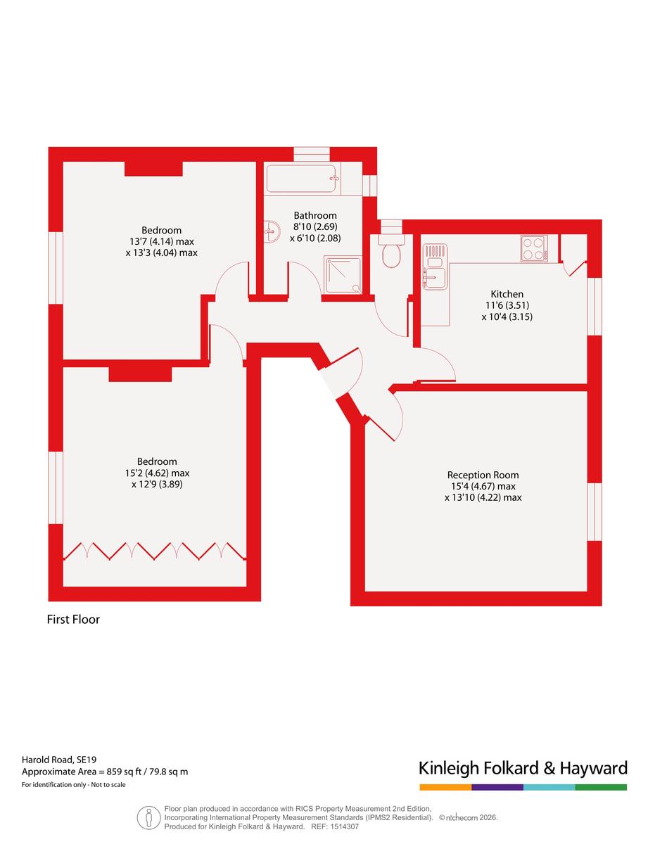 Flat 2, 41, Harold Road, London floorplan
