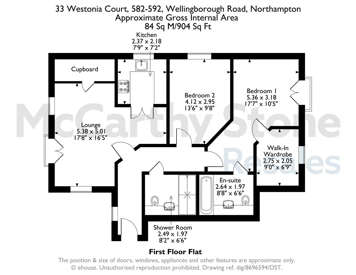 33 Westonia Court, Wellingborough Rd, Northampton floorplan