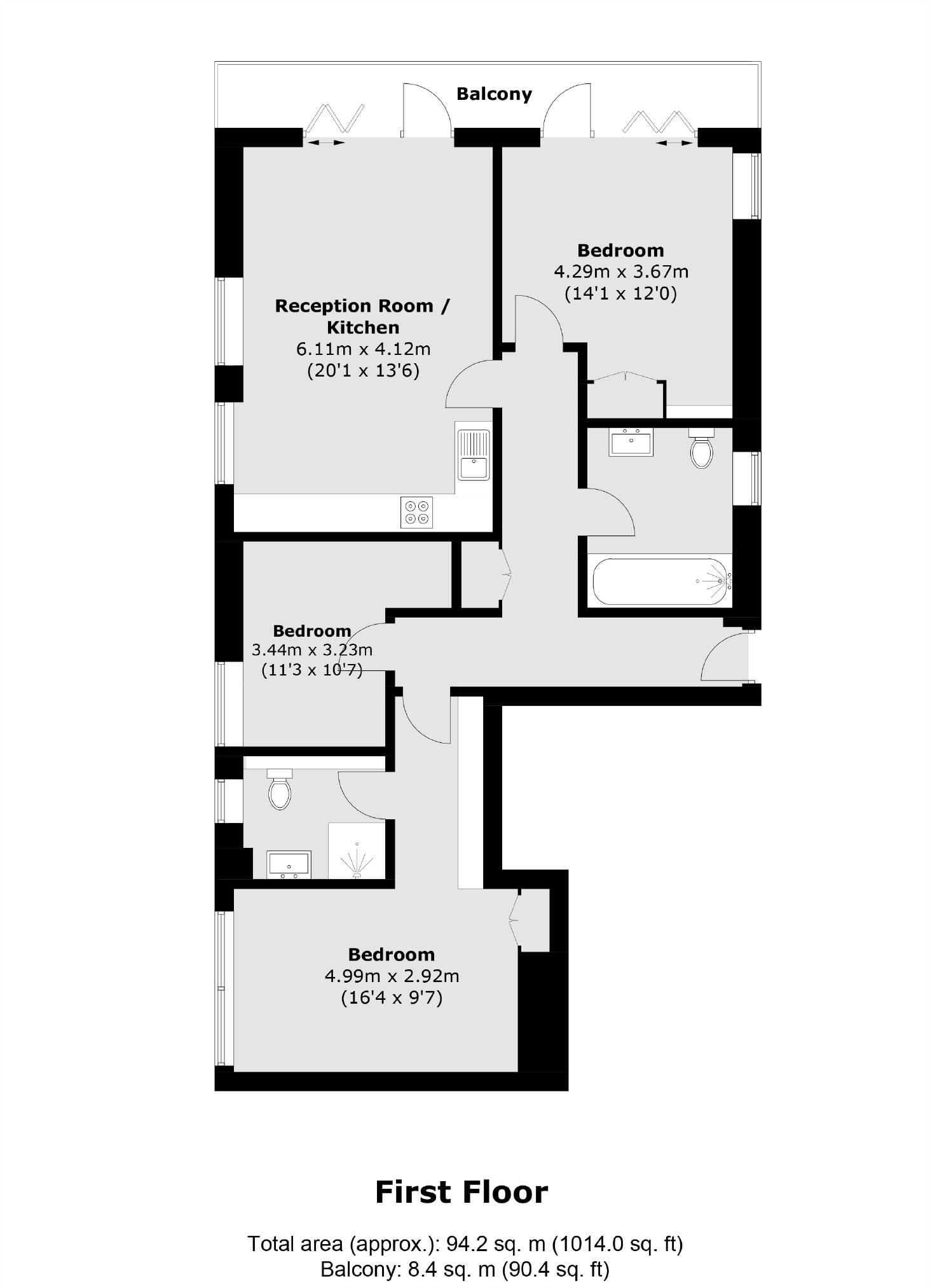 Portland Road, London SE25, 3 bedroom flat for sale - 66413212