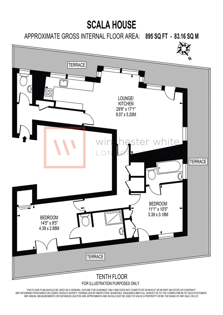 Penthouse, Scala House, 21 Tottenham Street, London floorplan