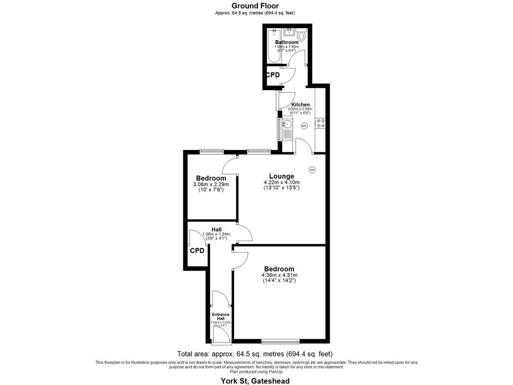 46, York Street, Gateshead floorplan