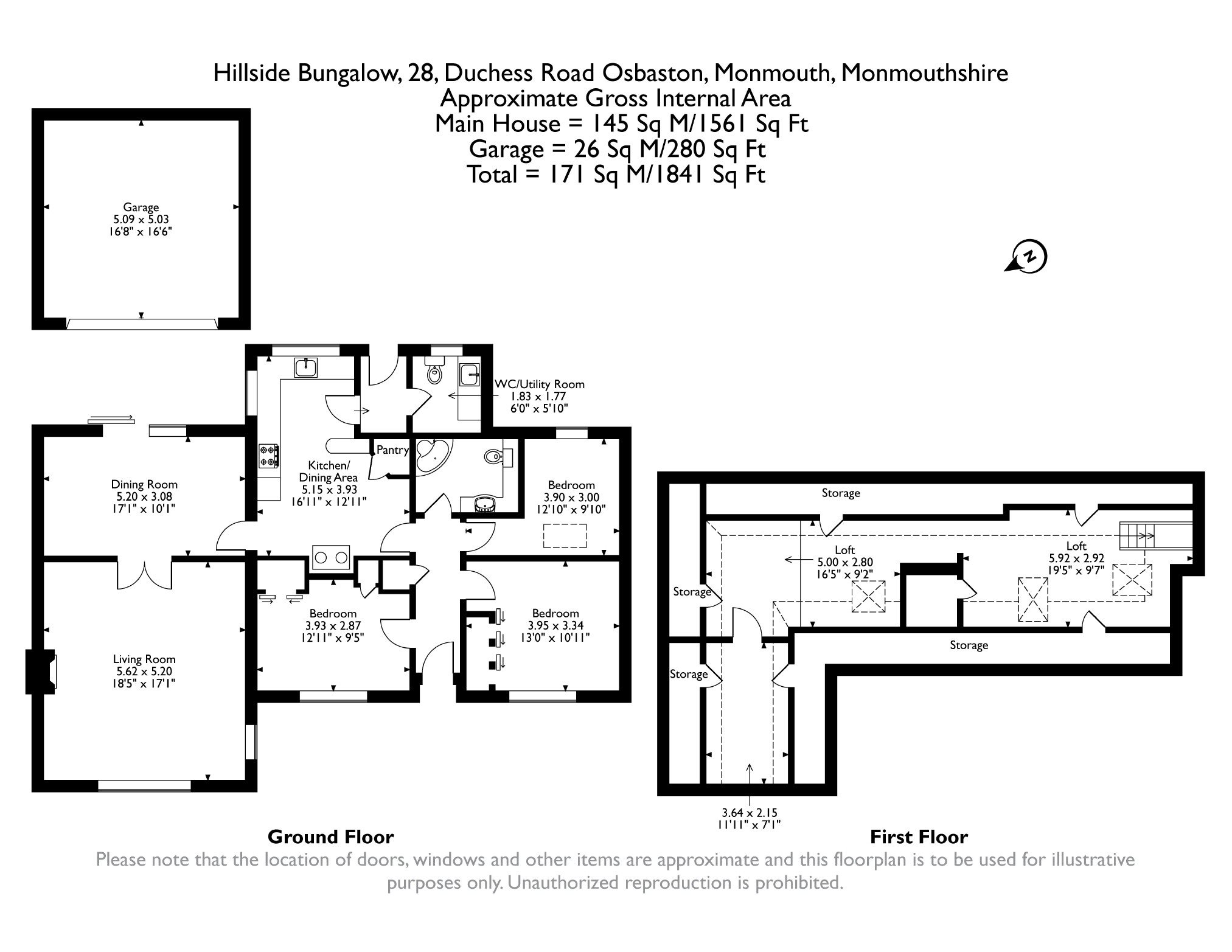 Hillside Bungalow 28, Duchess Road, Osbaston, Monmouth floorplan
