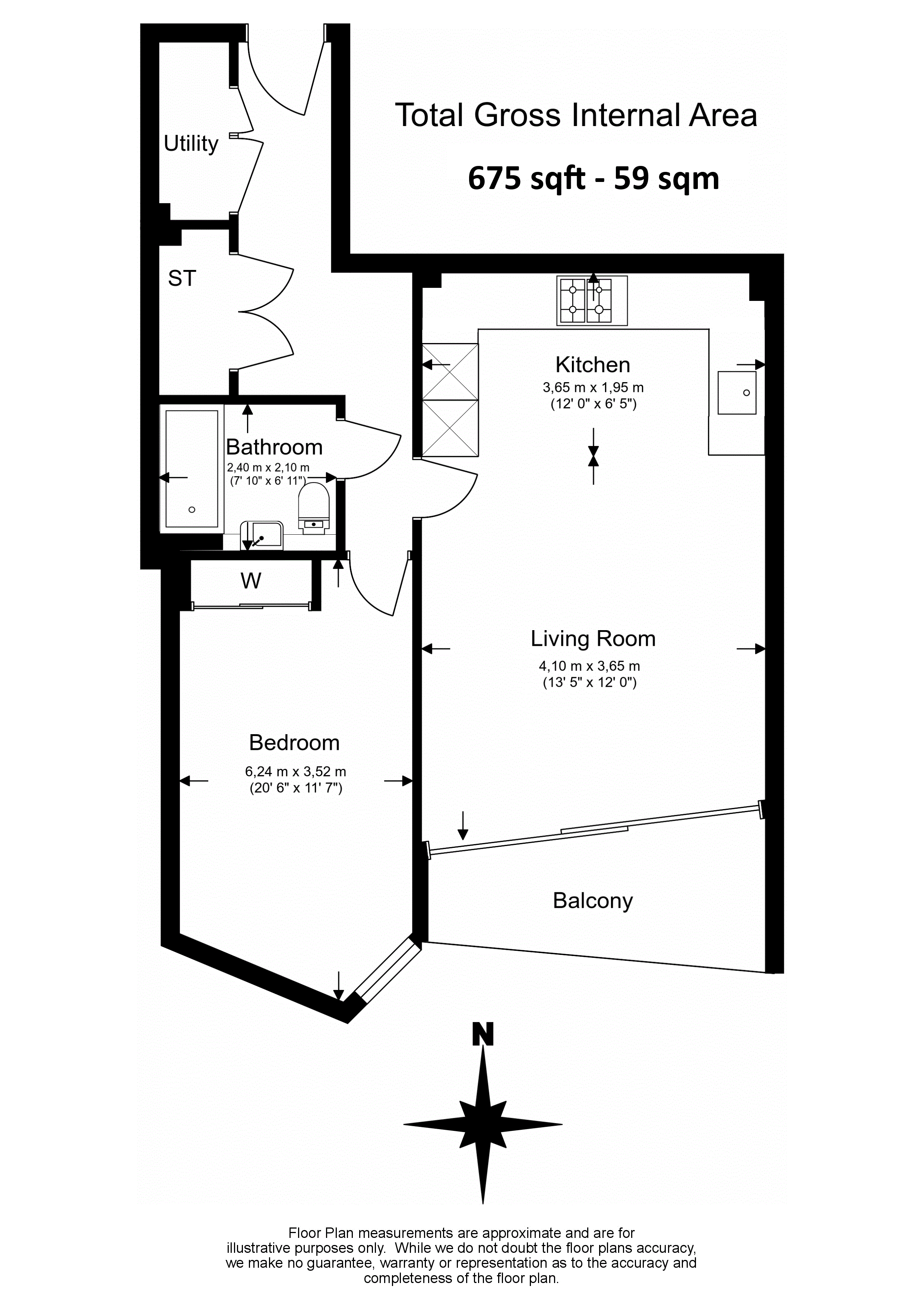 192, Gladwin Tower, 50 Wandsworth Road, London floorplan