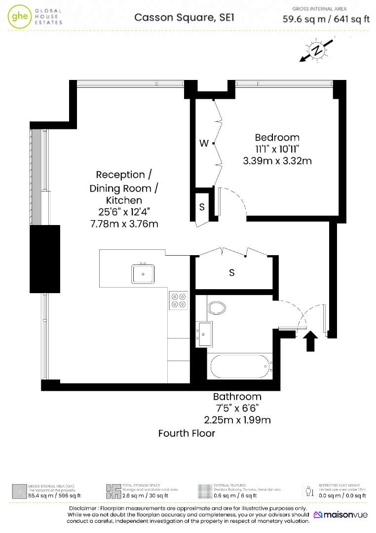 One Casson Square, Southwark floorplan