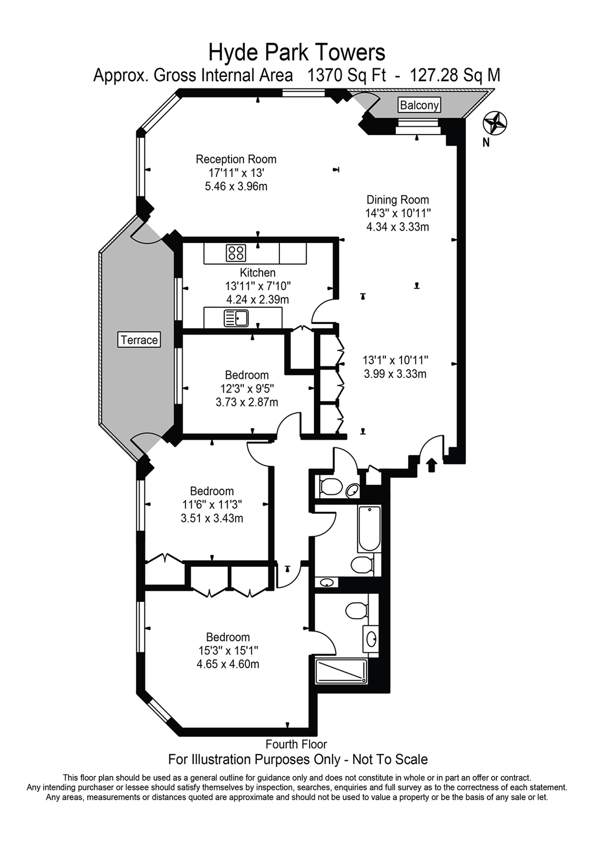 Flat 43, Hyde Park Towers, London floorplan