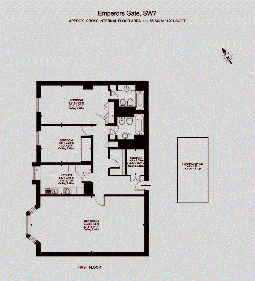 12, 24 Emperors Gate, London floorplan