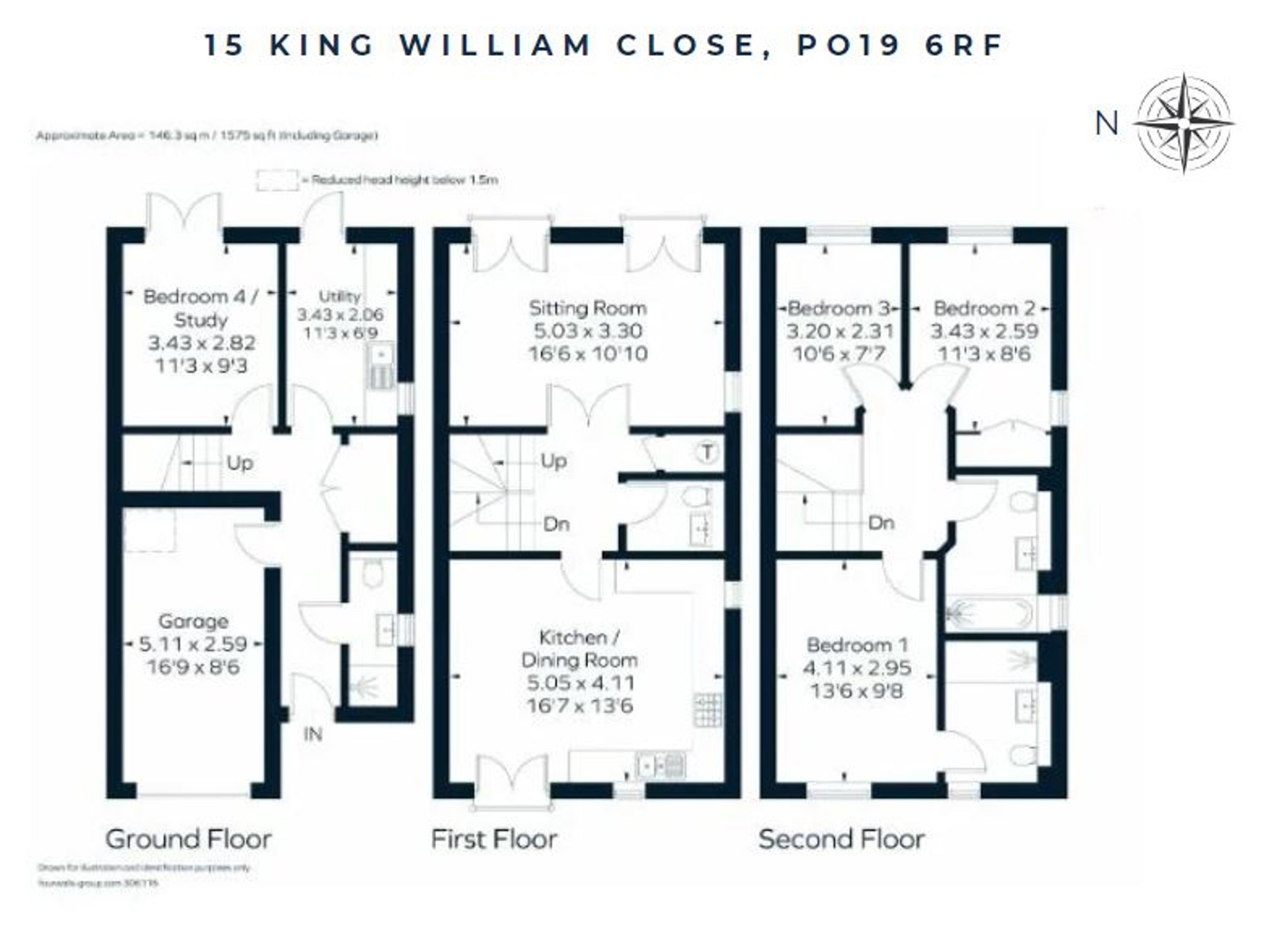 15 King William Close, Chichester floorplan