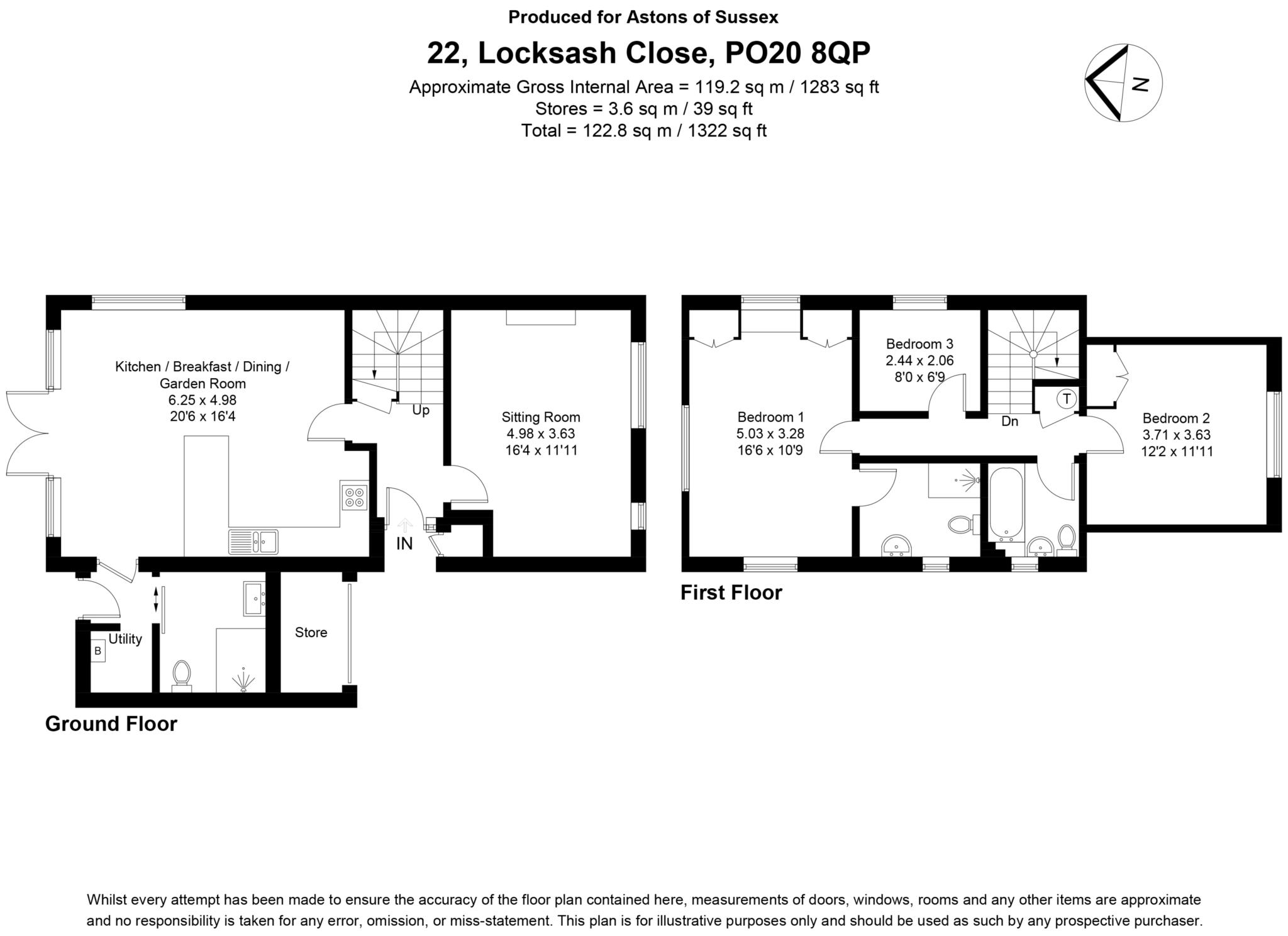 22, Locksash Close, Chichester floorplan