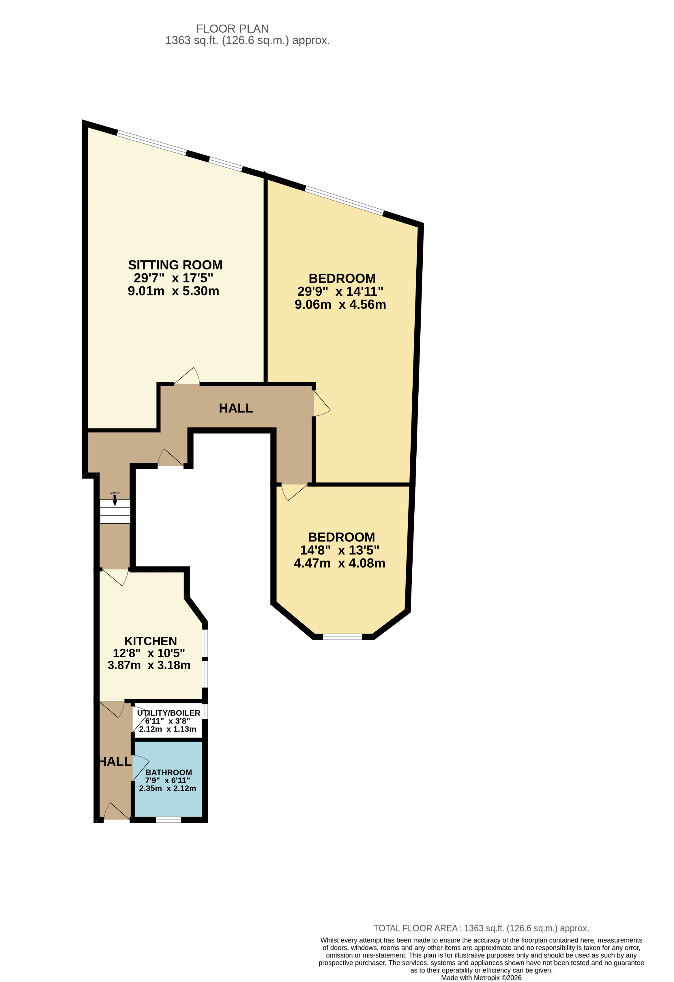 Flat 1, 8, Crown Square, Matlock floorplan