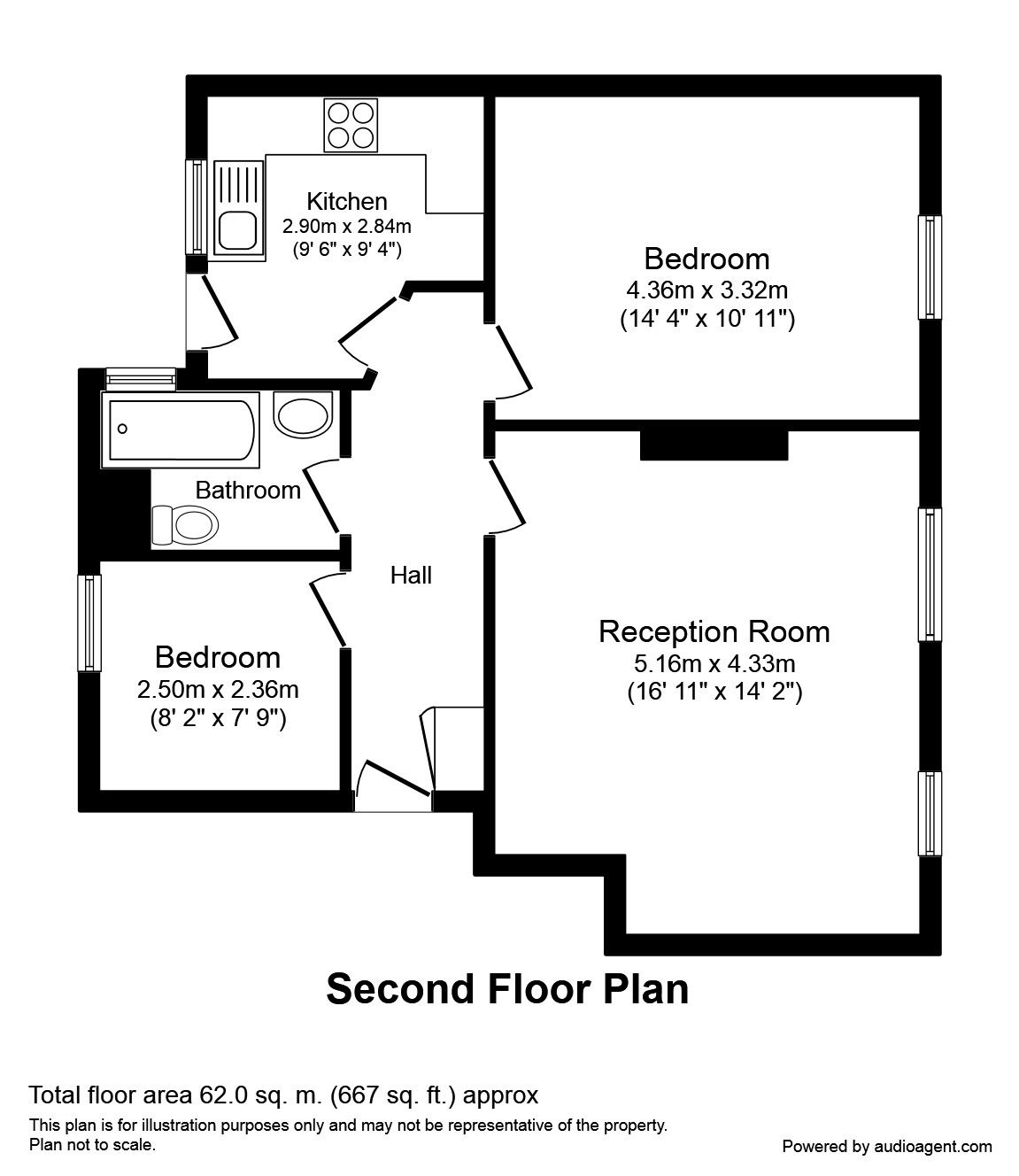 2 Bedrooms Flat for sale in Glenbuck Road, Surbiton KT6