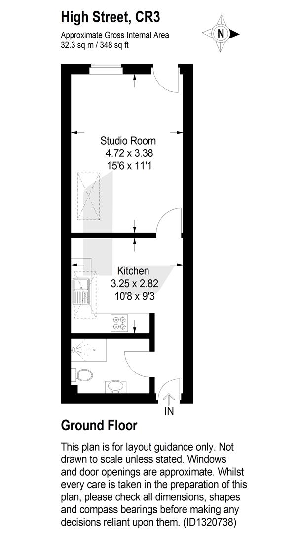 Flat 1, 66A, High Street, Caterham floorplan