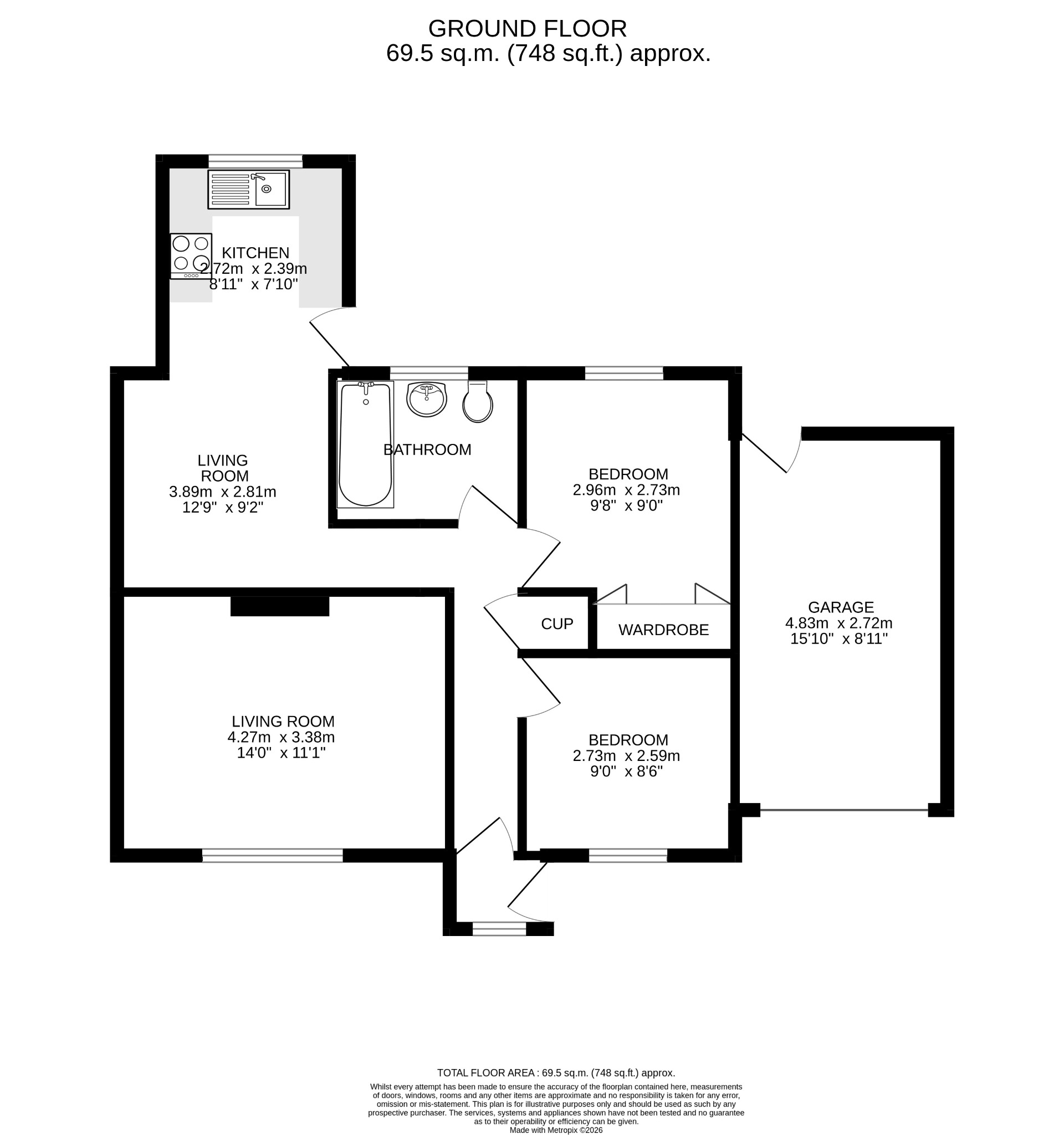 61 Trethannas Gardens, Praze, Cornwall floorplan
