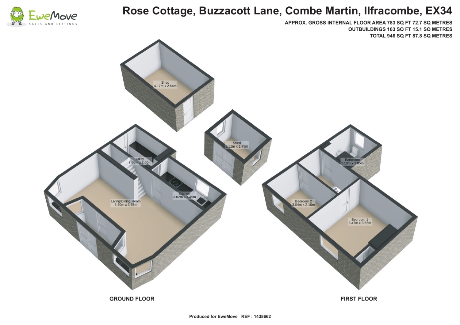 Rose Cottage, Buzzacott Lane, Combe Martin floorplan
