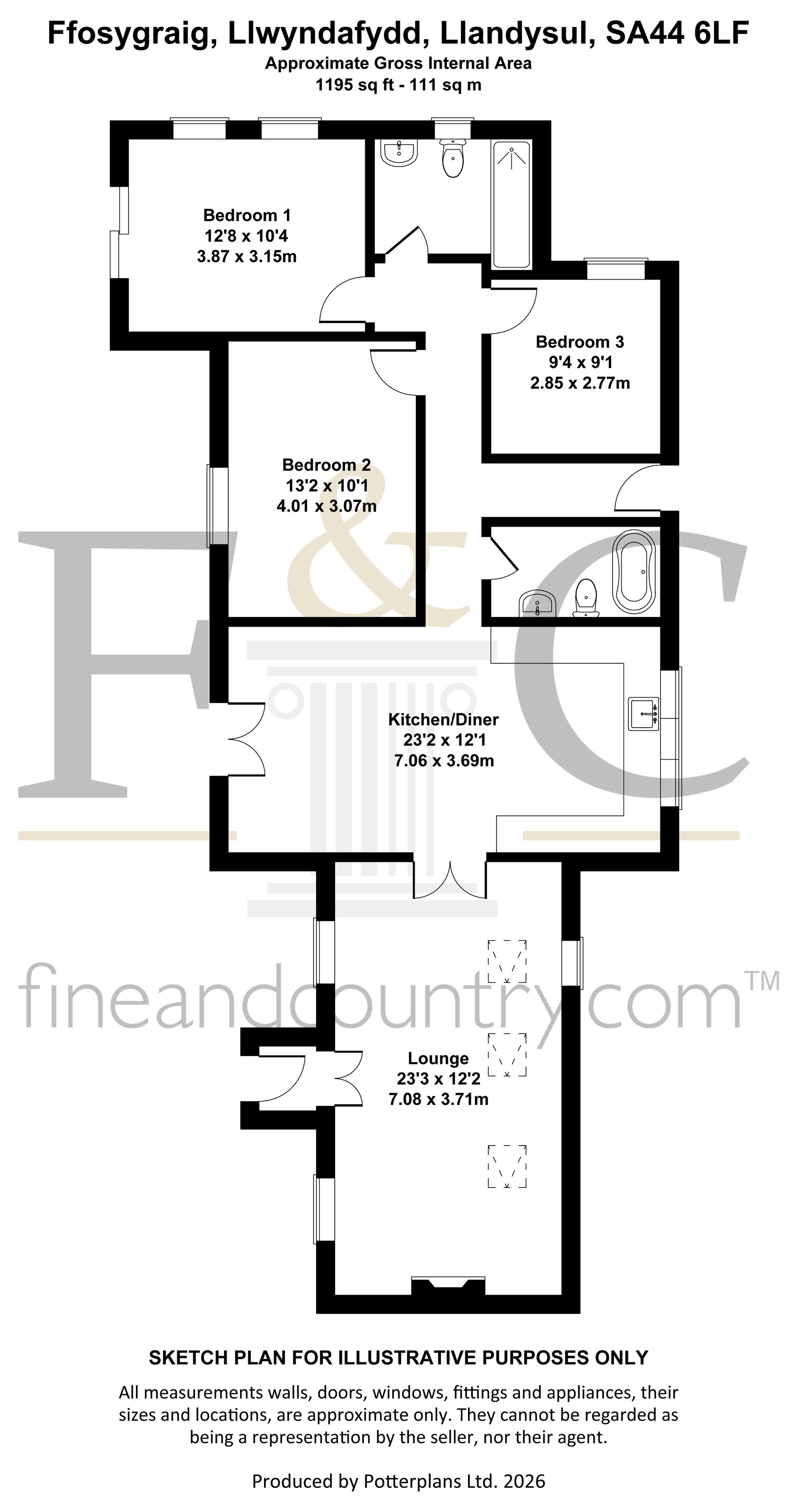 Ffosygraig, Llandysul floorplan