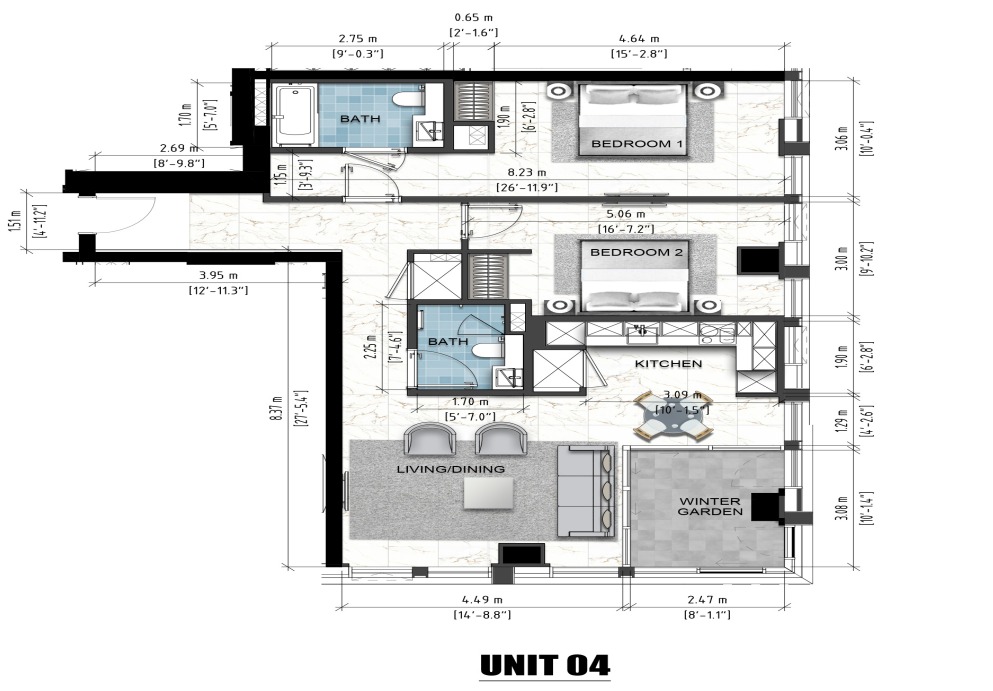 Flat 3804, 67 Bondway, London floorplan