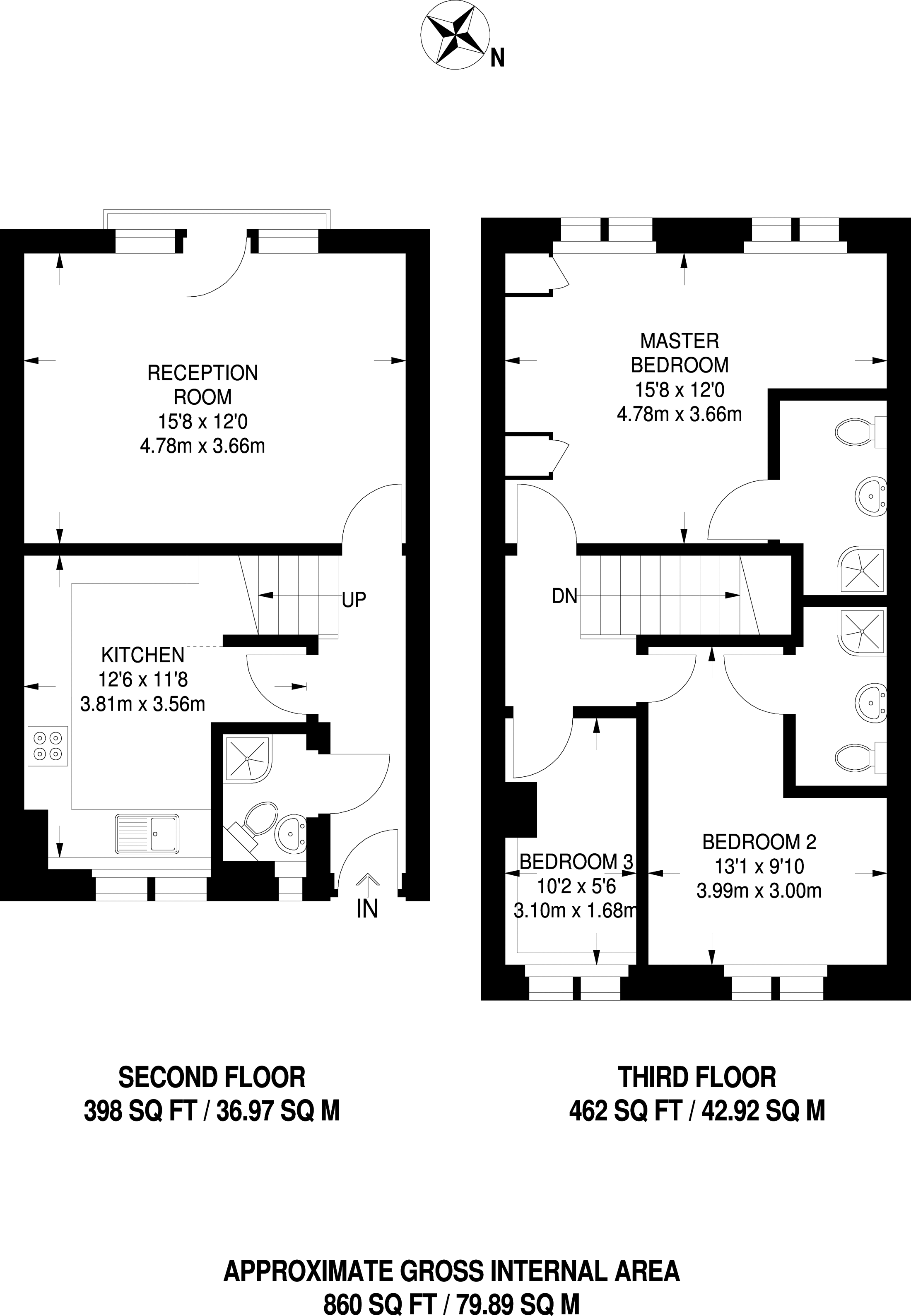 3 Bedrooms Flat to rent in Camden Street, Camden Town NW1