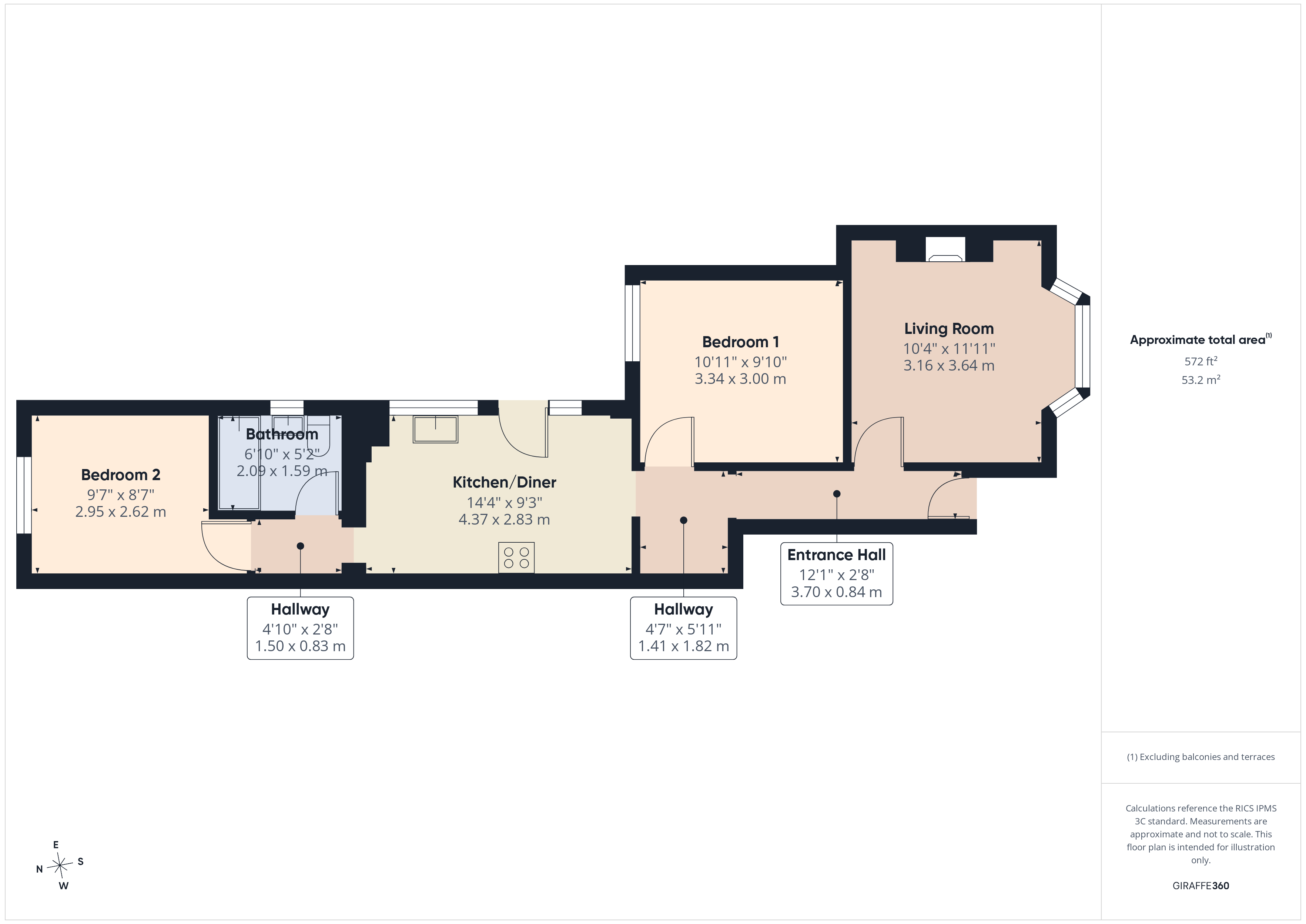 Ground Floor Flat, 64, Victoria Road, Cornwall floorplan