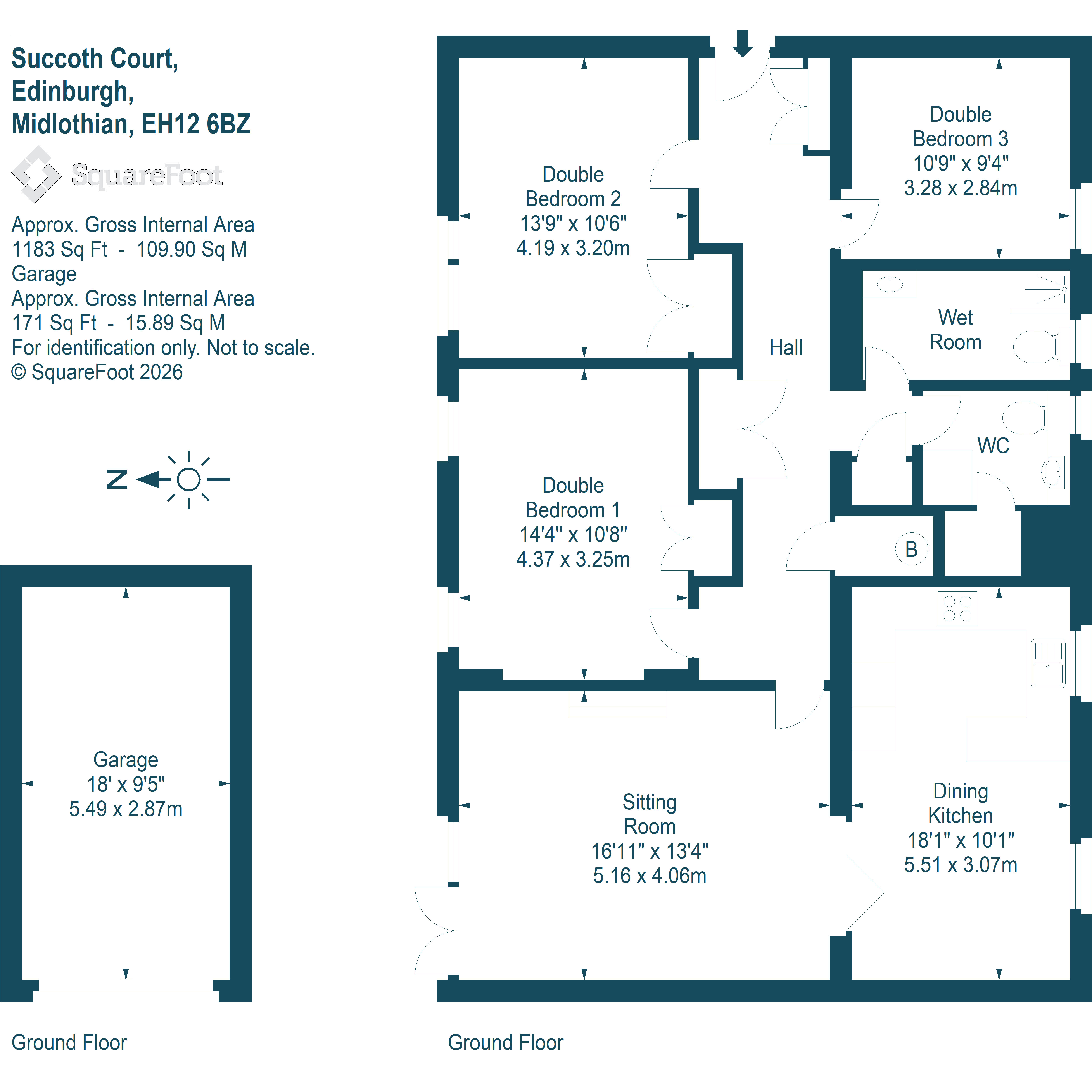 Flat 4, 2, Succoth Court, EDINBURGH floorplan