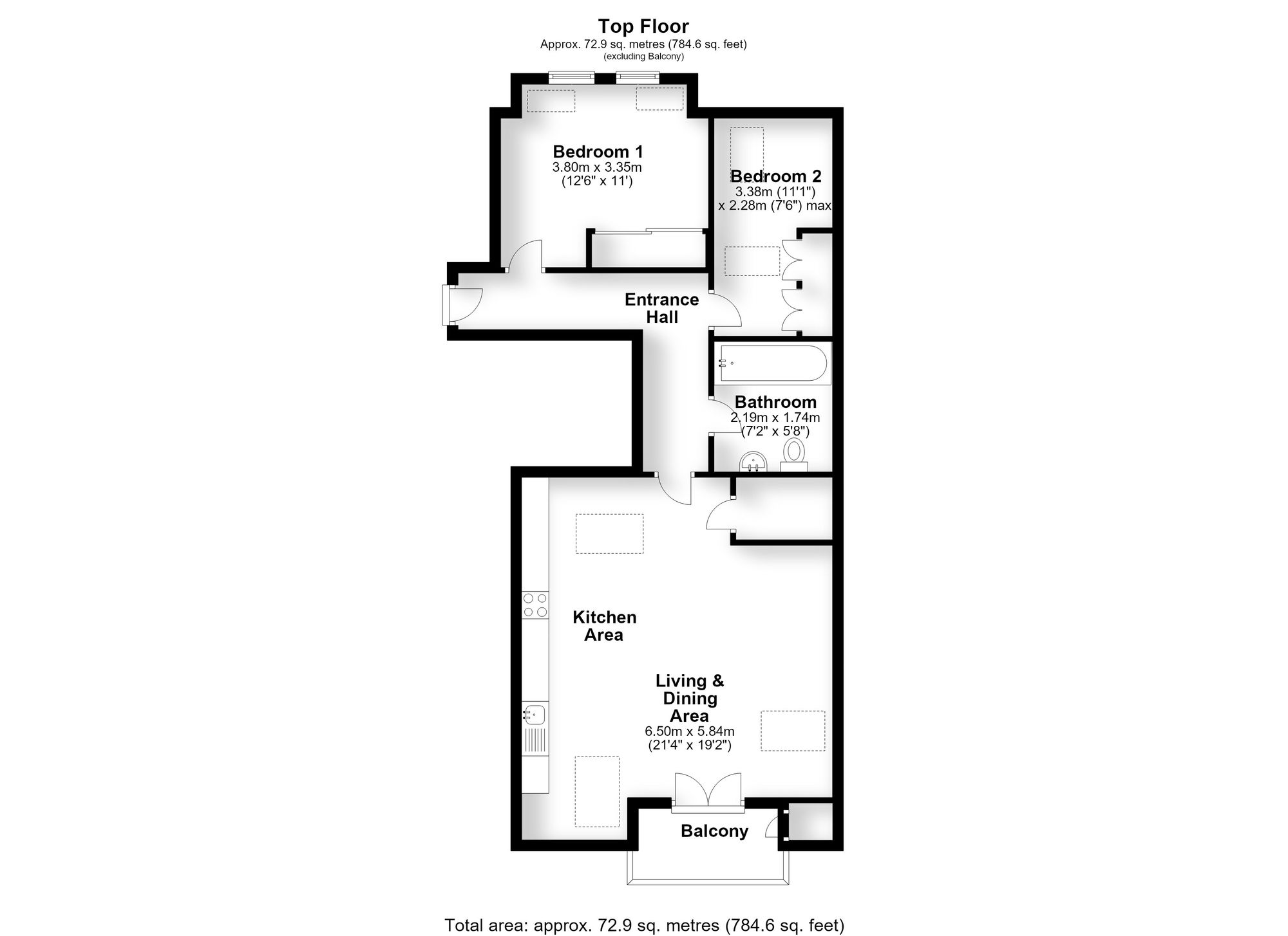 Flat 6, 393 Wickham Road, Croydon floorplan