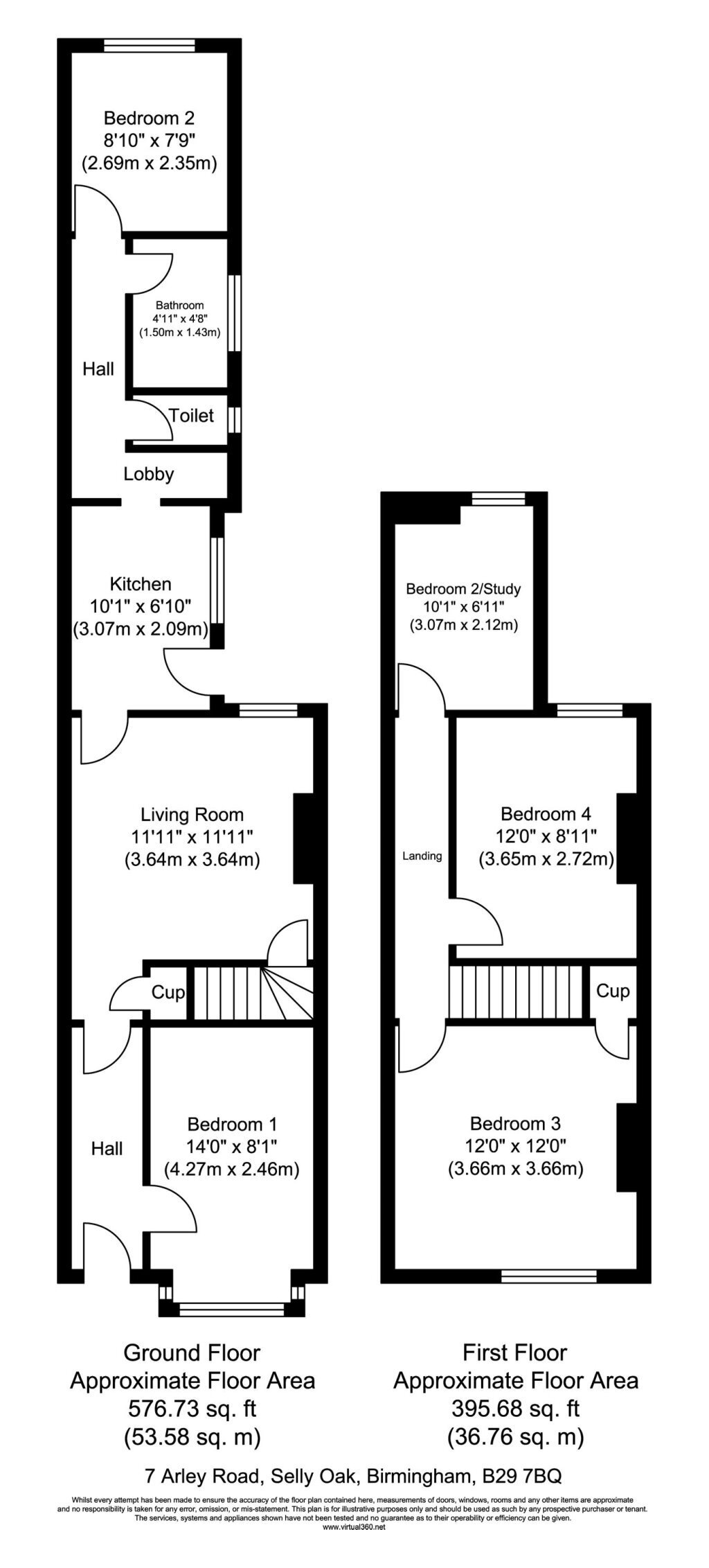 7, Arley Road, Birmingham floorplan