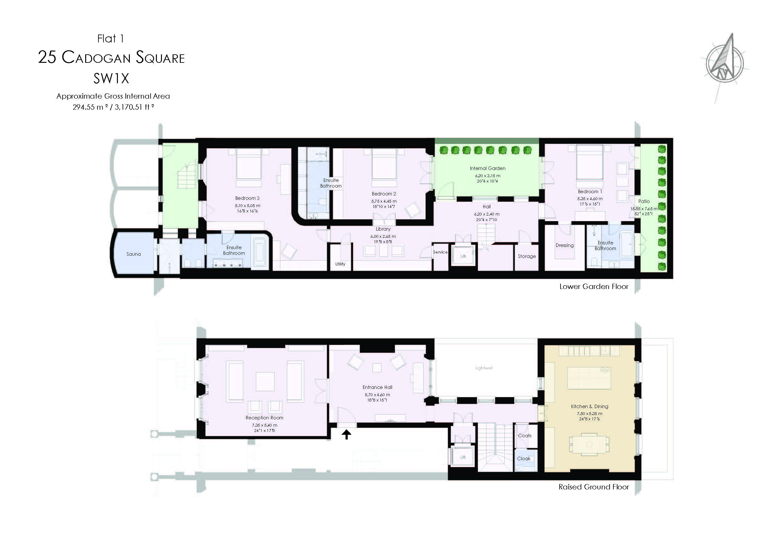 3 Bedrooms Flat to rent in Cadogan Square, Knightsbridge, London SW1X