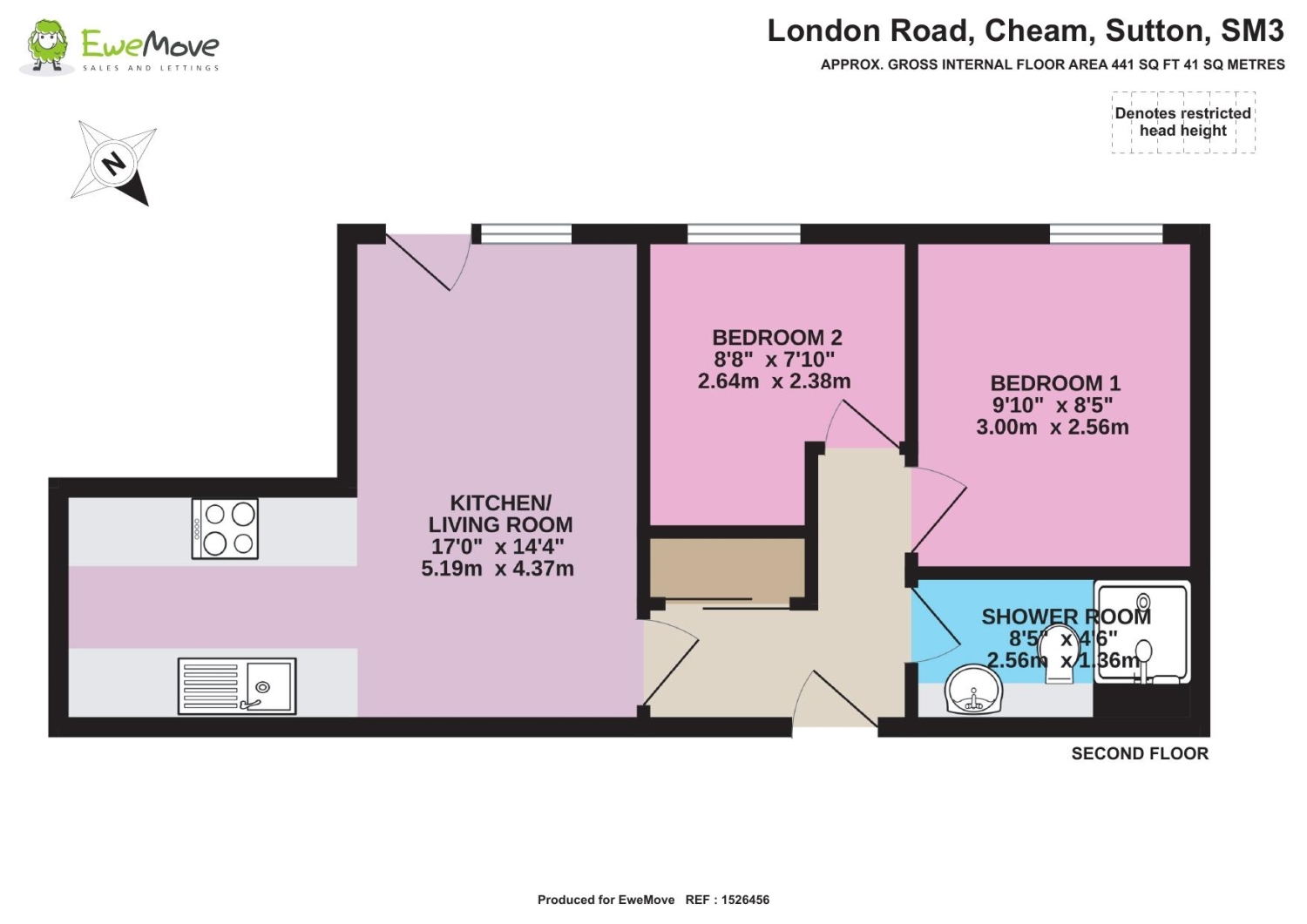51, Printwork Apartments, 819 London Road, Sutton floorplan