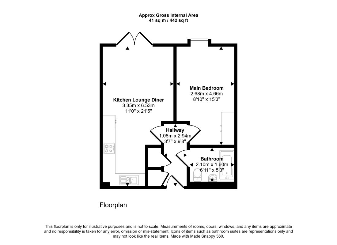 Flat 69 Foster House, Maxwell Road, Borehamwood, Hertfordshire, WD6 1FS floorplan