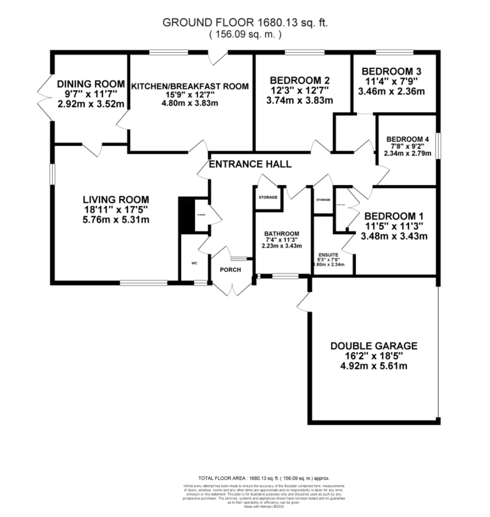 The Bungalow, St. Johns Ave, Oulton floorplan