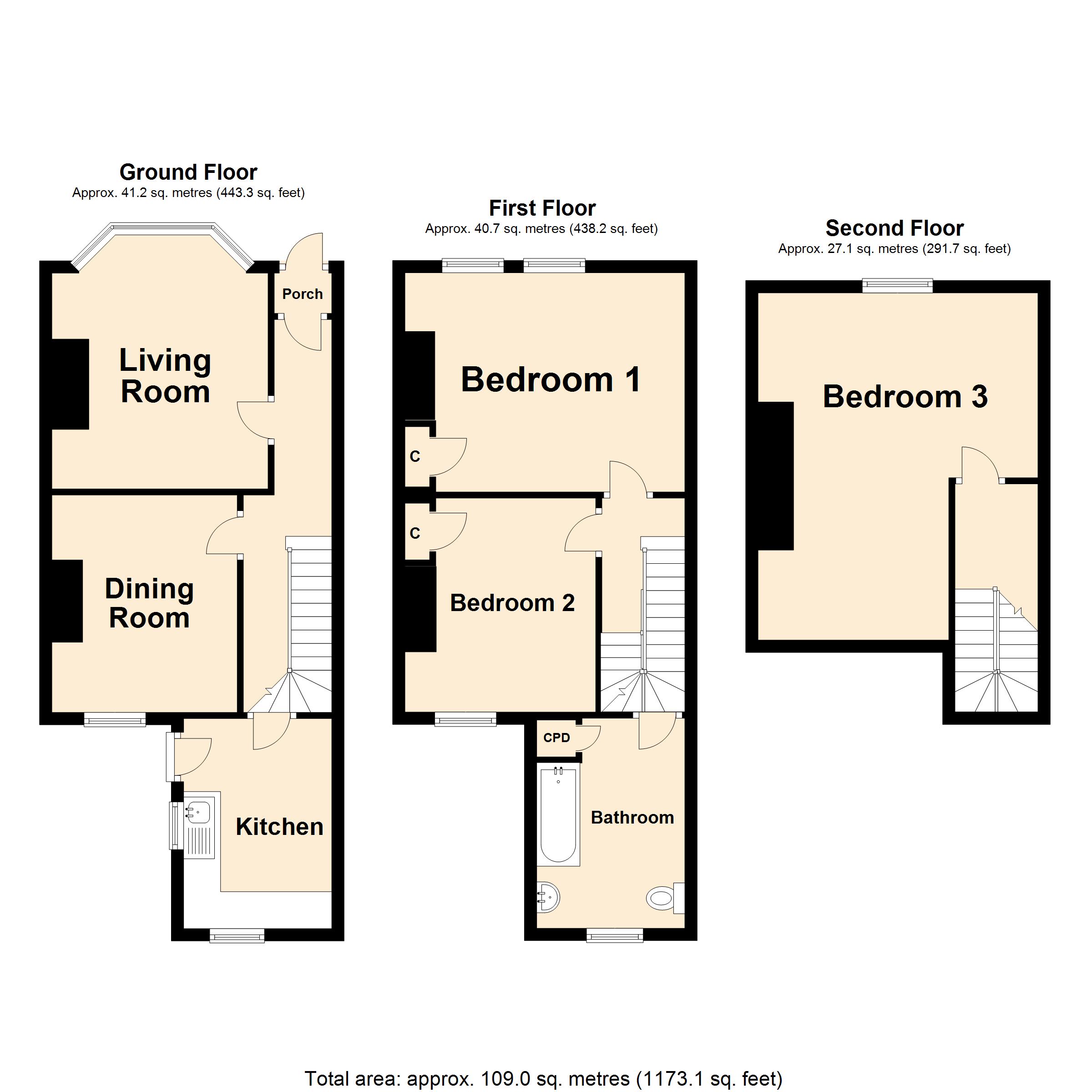 3 bed terraced house for sale in Linden Crescent, Folkestone, Kent CT19