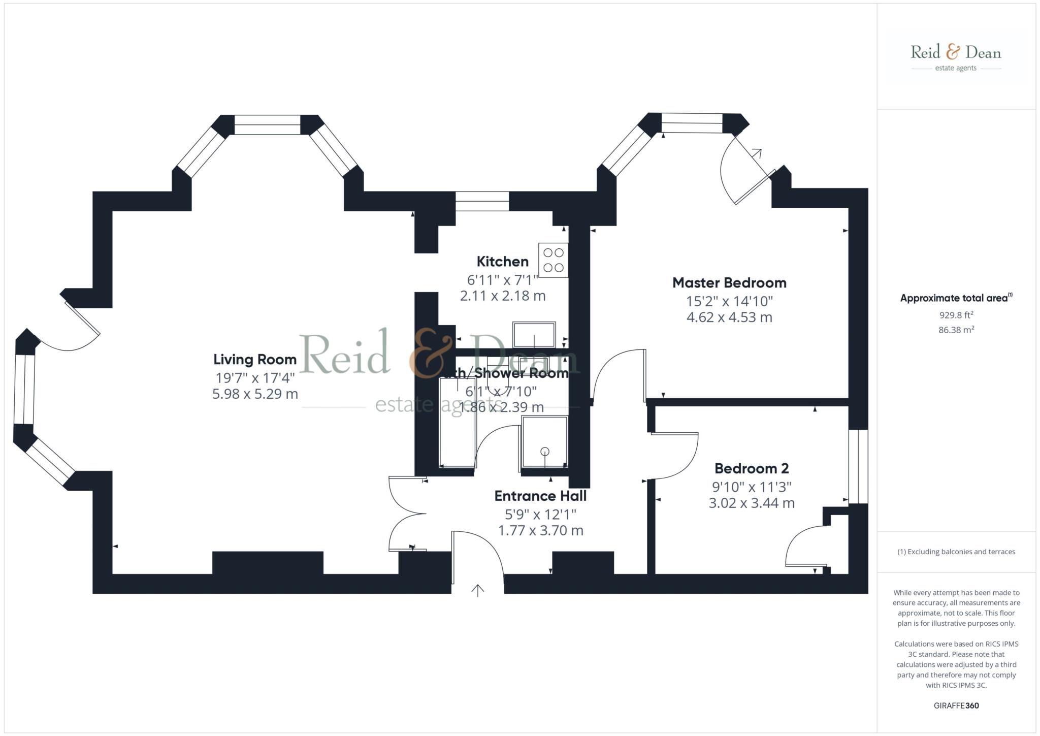 Flat 1 Sovereign House, 25-28 Grand Parade, Eastbourne floorplan