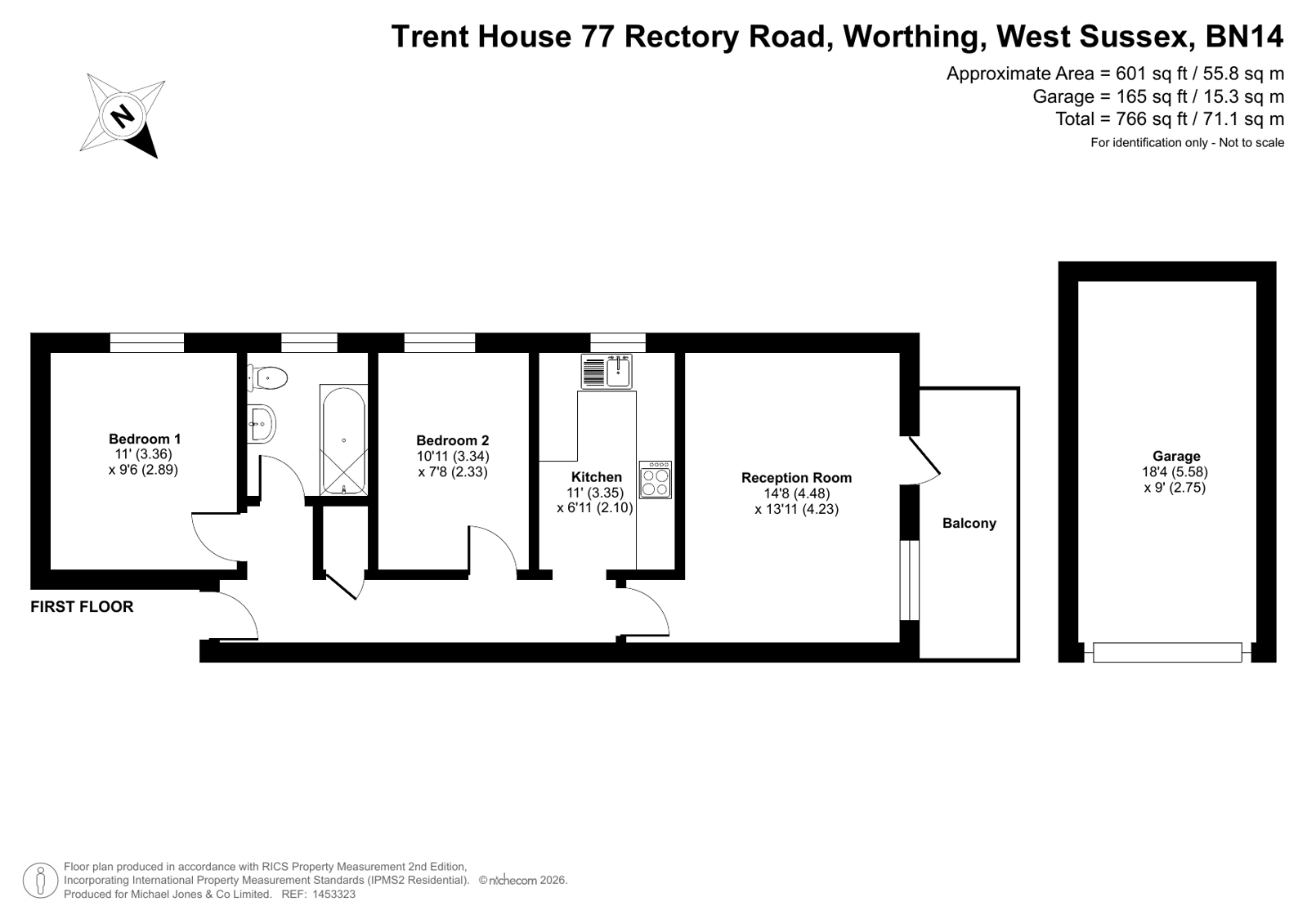 Flat 7 Trent House, 77, Rectory Road, West Sussex floorplan