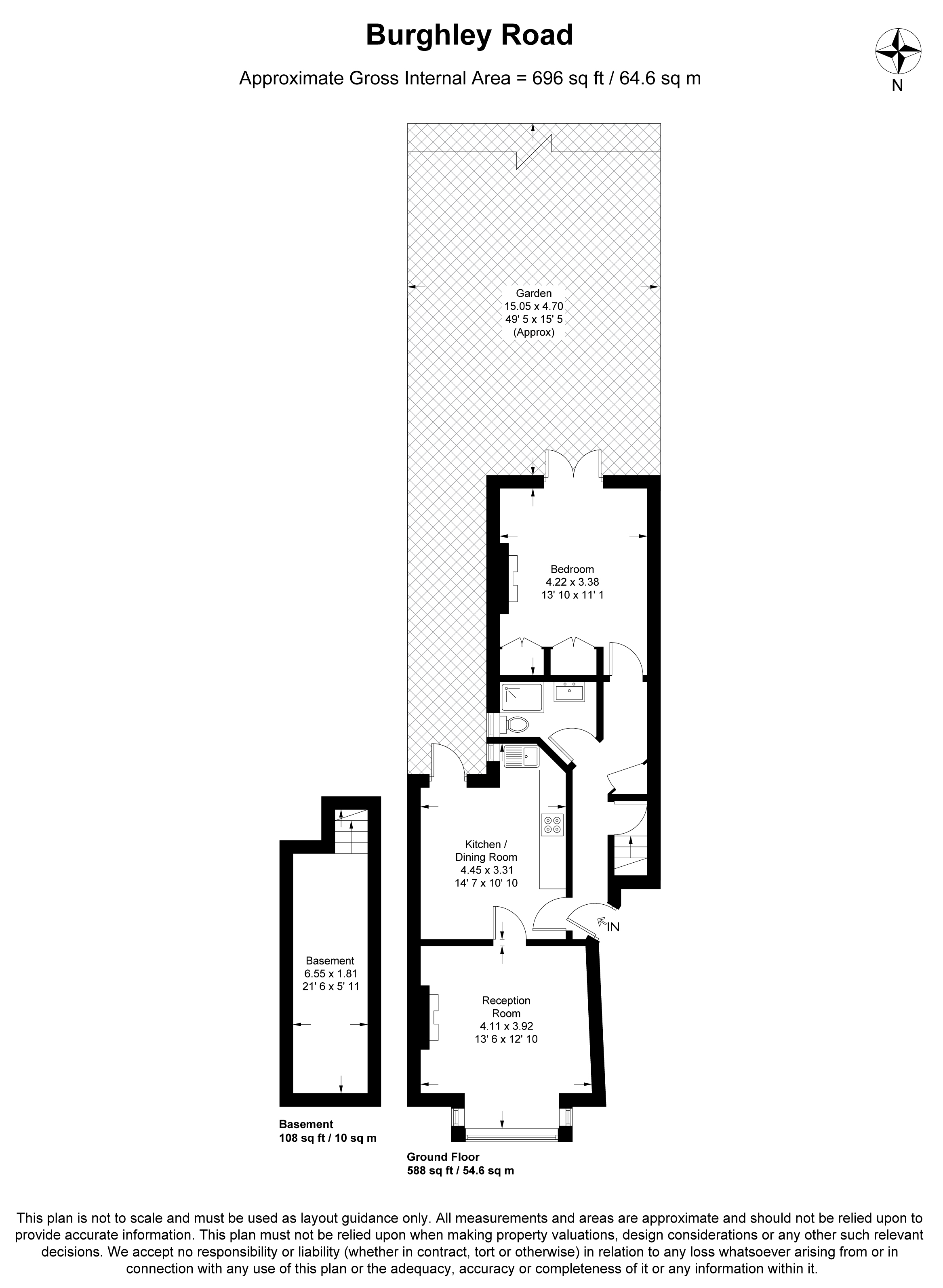 Flat 1, 13, Burghley Road, London floorplan
