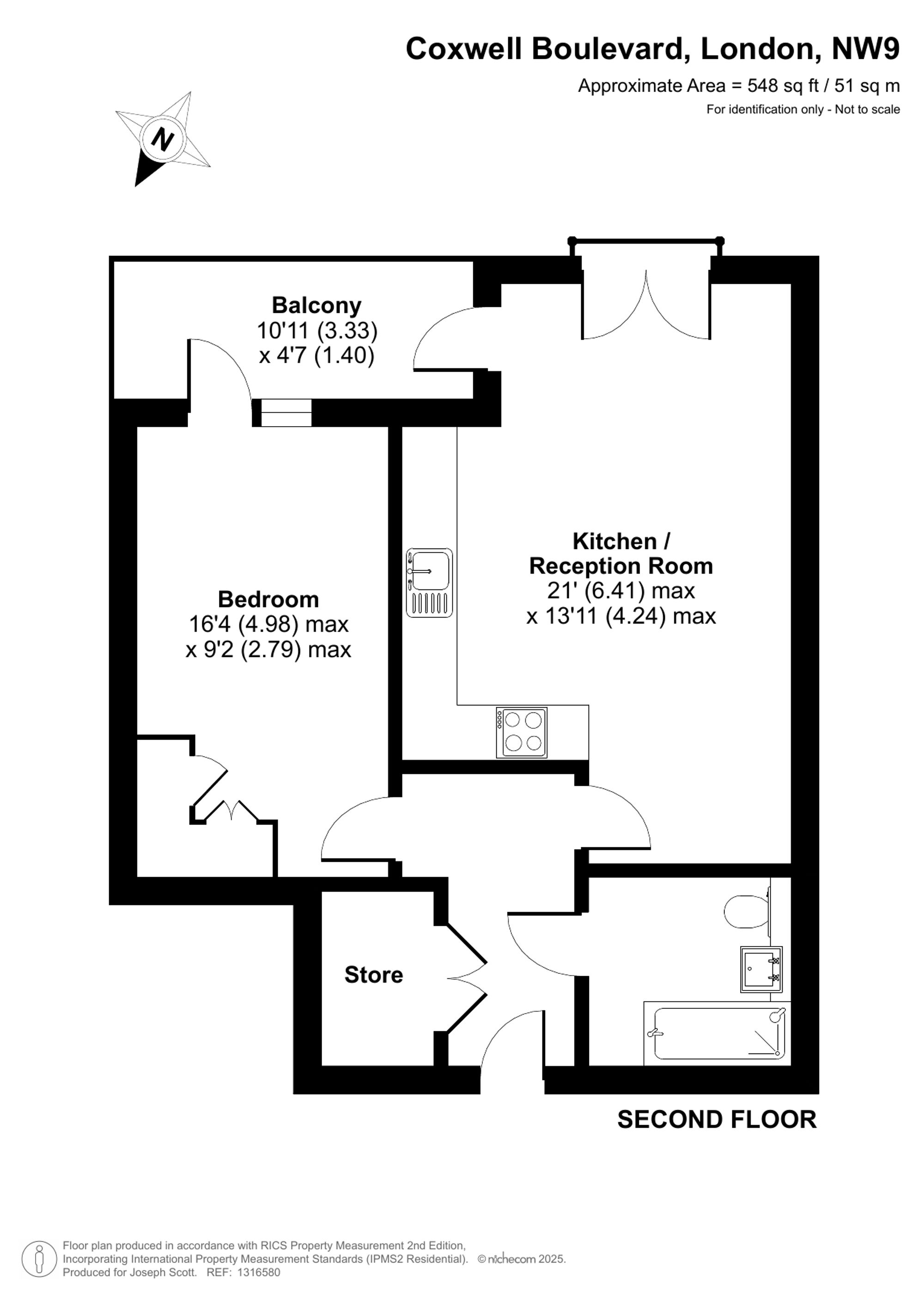 Flat 5, 43 Coxwell Boulevard, London floorplan