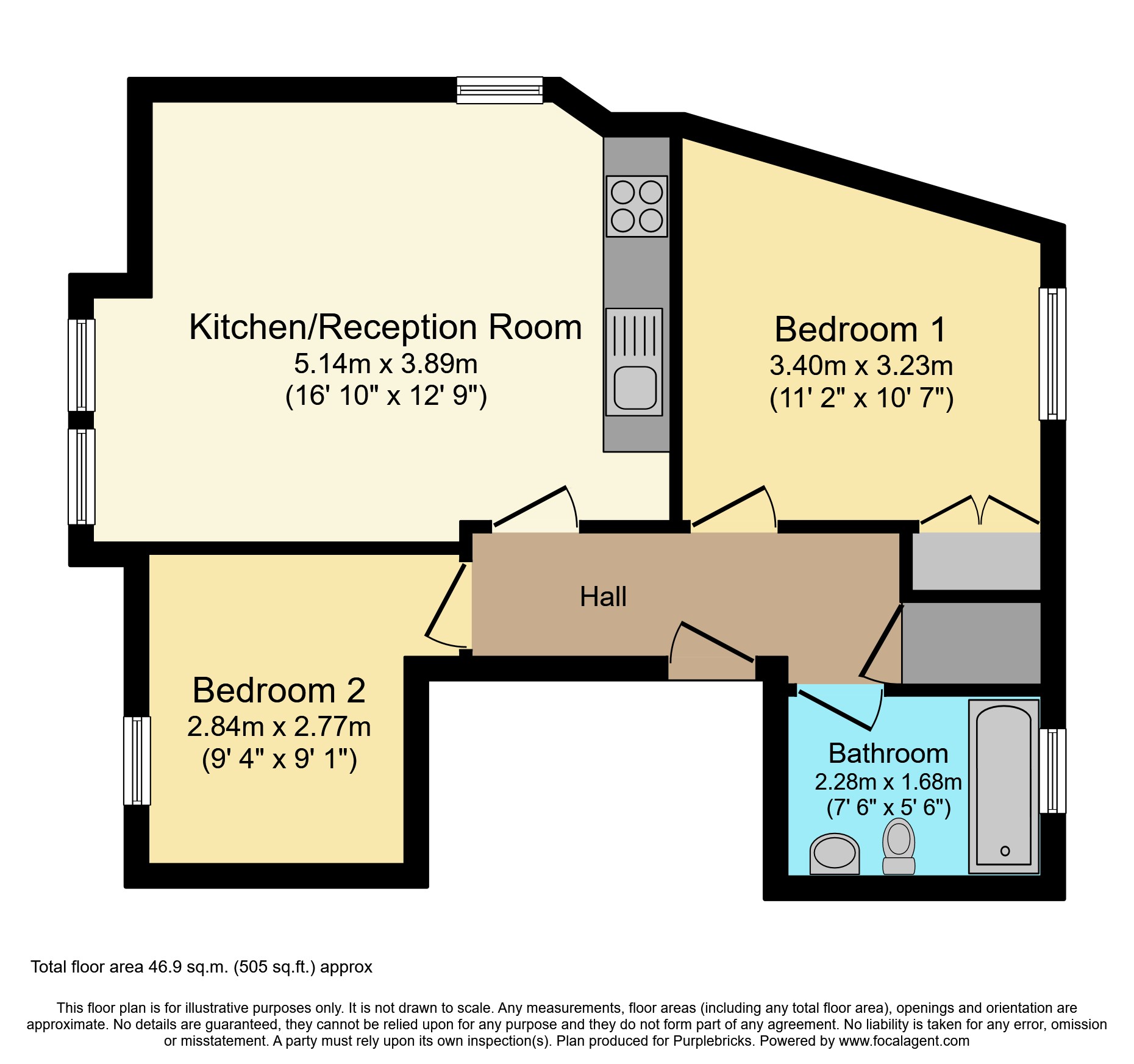 Flat A/1a, Renmuir Street, London floorplan