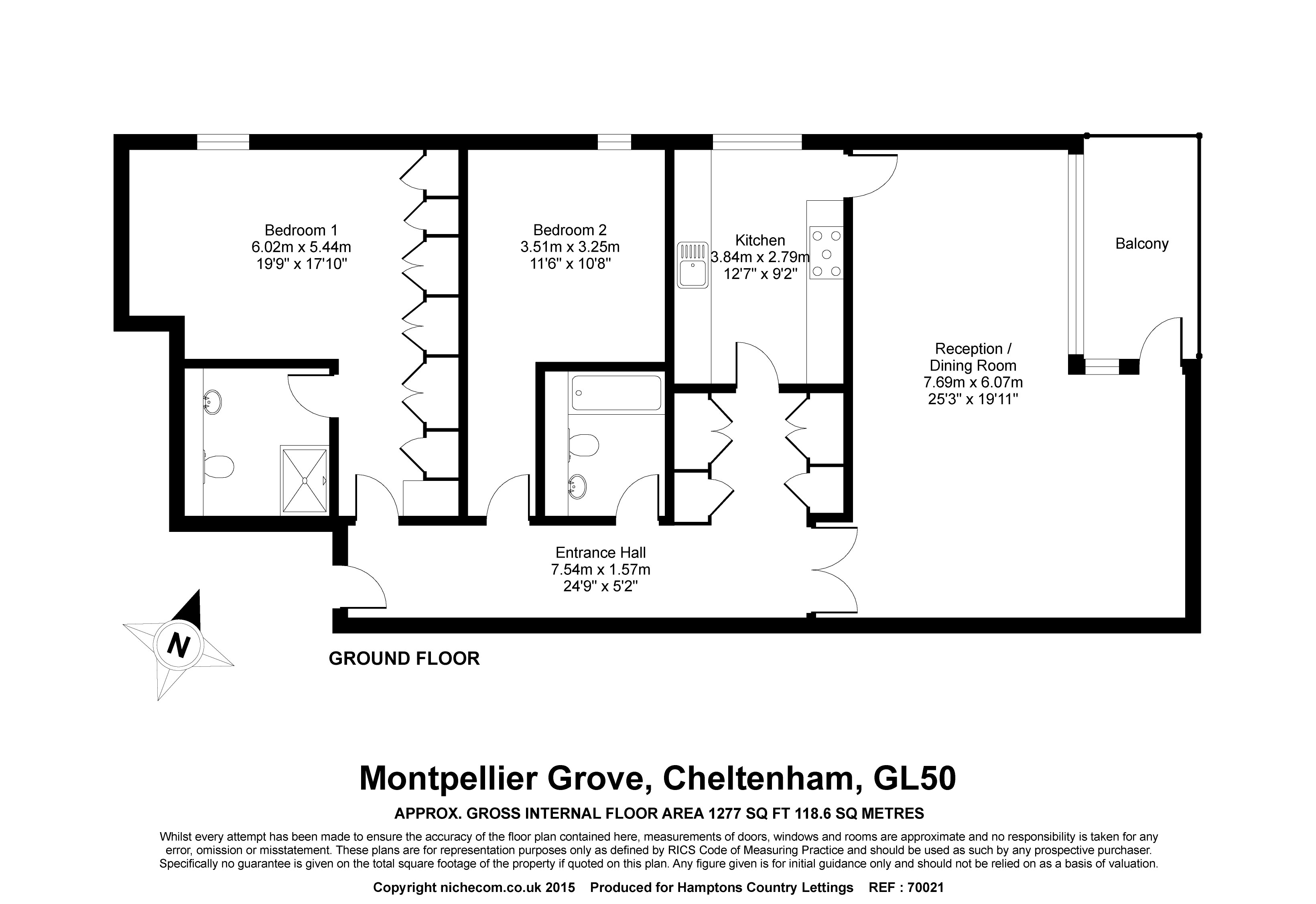 2 Bedrooms Flat to rent in Century Court, Montpellier Grove, Cheltenham GL50